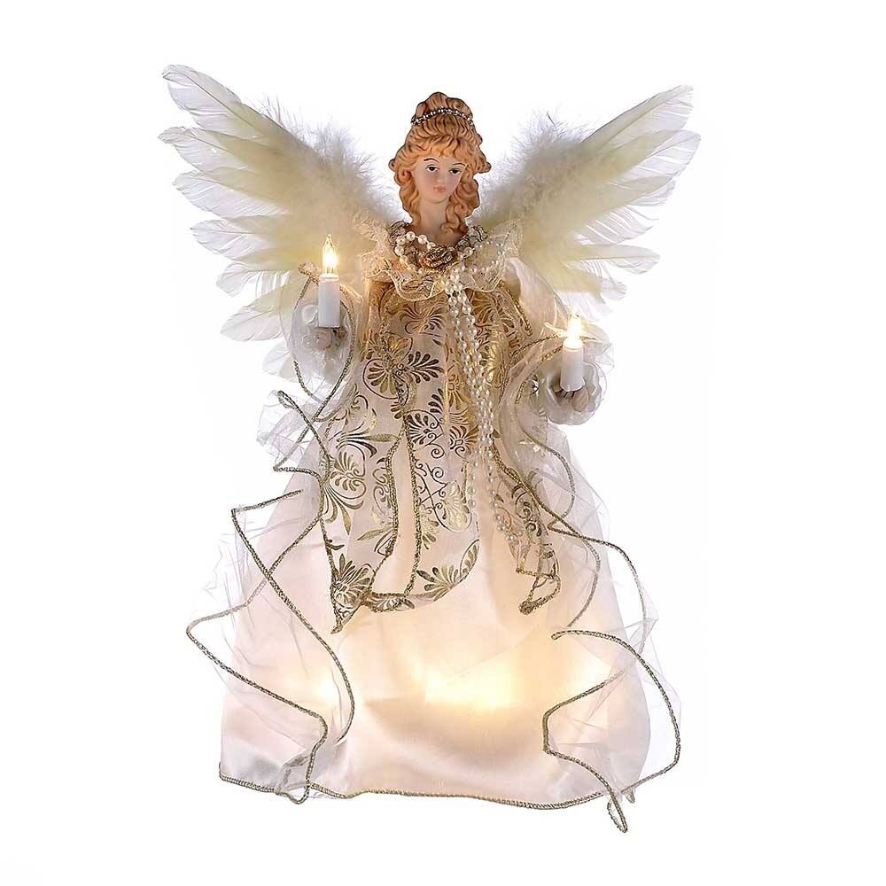Kurt Adler 12-Inch 10-Light Ivory and Gold Angel Treetop - Multi 6 Kurt Adler 12-Inch 10-Light Ivory and Gold Angel Treetop - Multi
