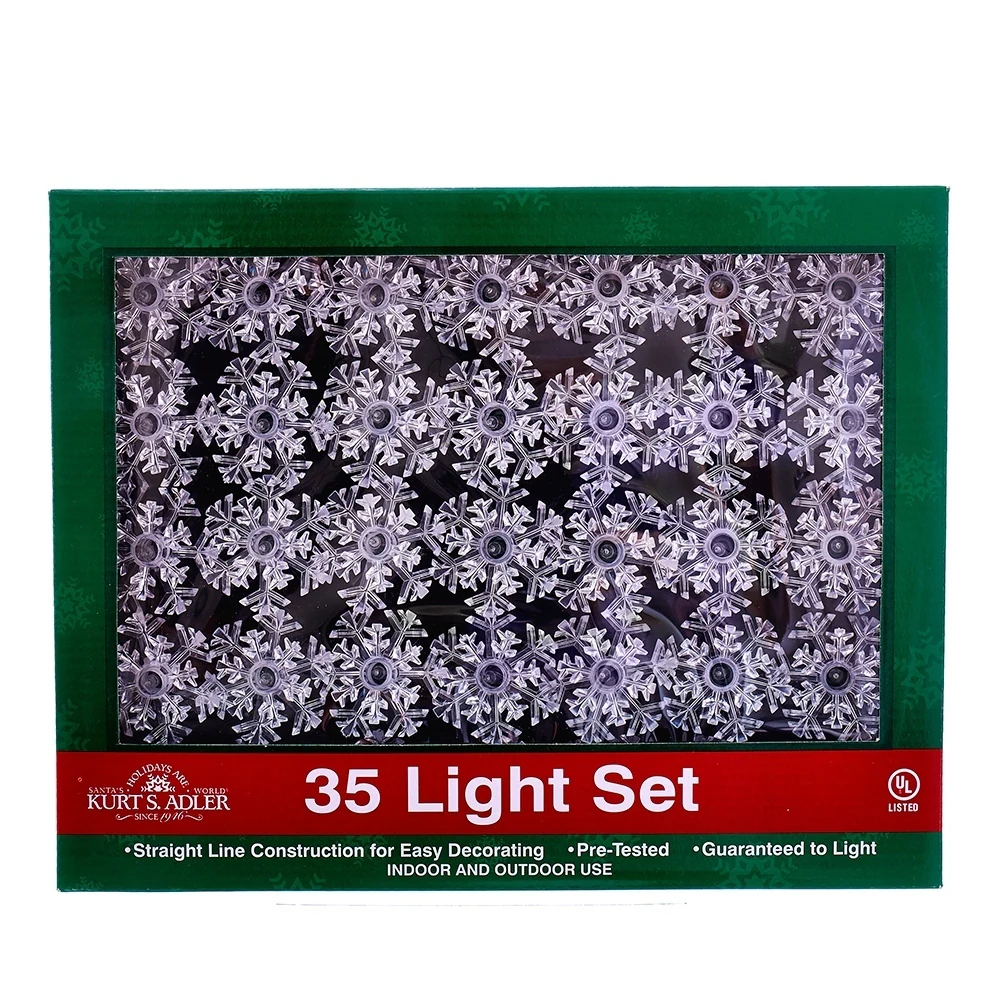 Kurt Adler Indoor/Outdoor UL 35-Light Double Layer Snowflake Reflector Set - Christmas Novelty Lights 6 Kurt Adler Indoor/Outdoor UL 35-Light Double Layer Snowflake Reflector Set - Christmas Novelty Lights