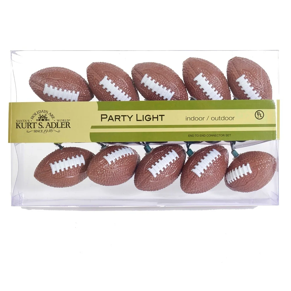 Kurt Adler 10-Light Football Light Set - Christmas Novelty Lights 7 Kurt Adler 10-Light Football Light Set - Christmas Novelty Lights
