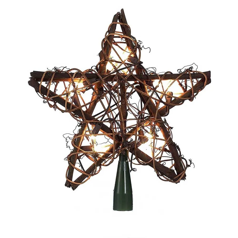 Kurt Adler 10-Light Rattan Natural Star Treetop - N/A Ornaments 1 Kurt Adler 10-Light Rattan Natural Star Treetop - N/A Ornaments