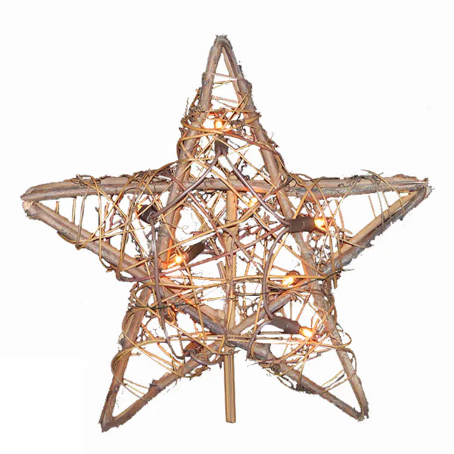 Kurt Adler 10-Light Rattan Natural Star Treetop - N/A Ornaments 3 Kurt Adler 10-Light Rattan Natural Star Treetop - N/A Ornaments