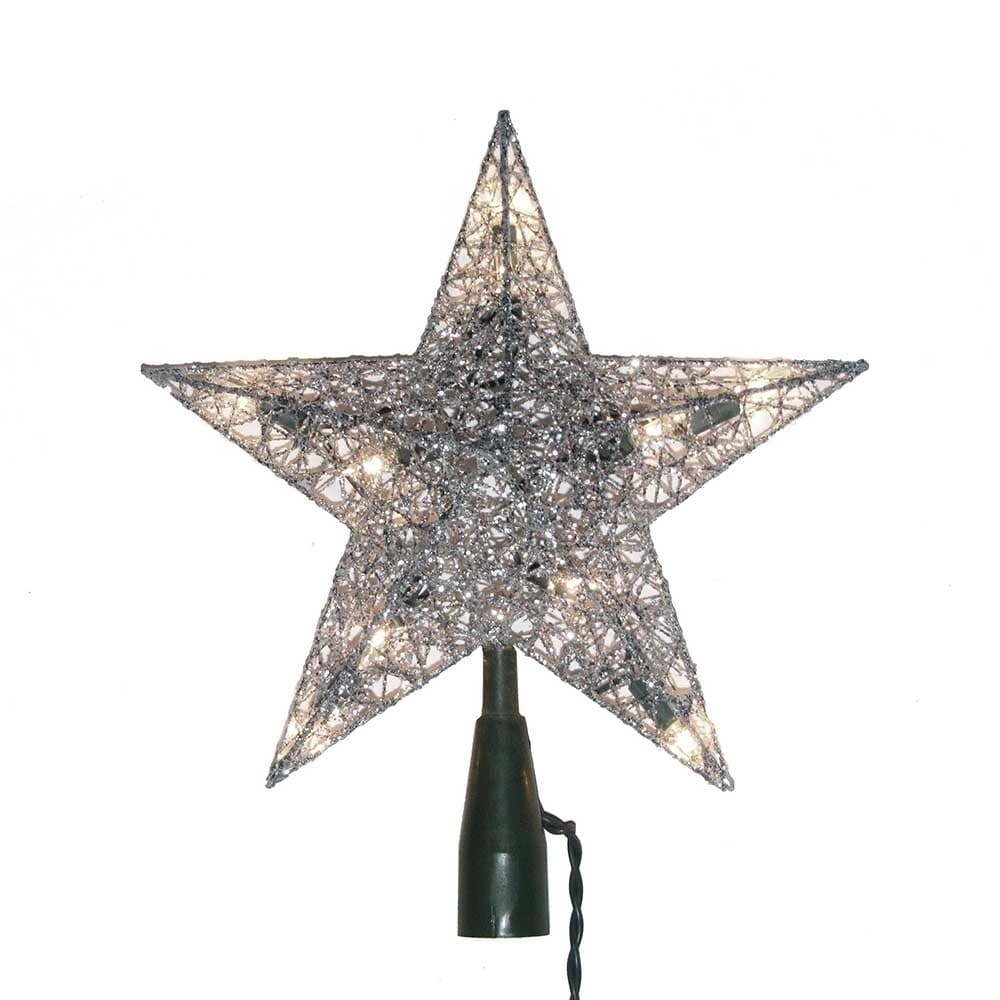 Kurt Adler 10-Light 9-Inch Silver Wire Treetop - Multi