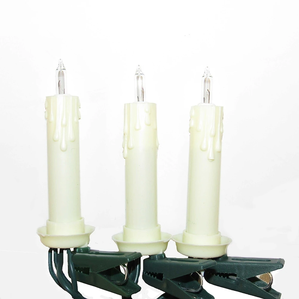 Kurt Adler 10-Light Clip-On Candle Light Set - Christmas Novelty Lights