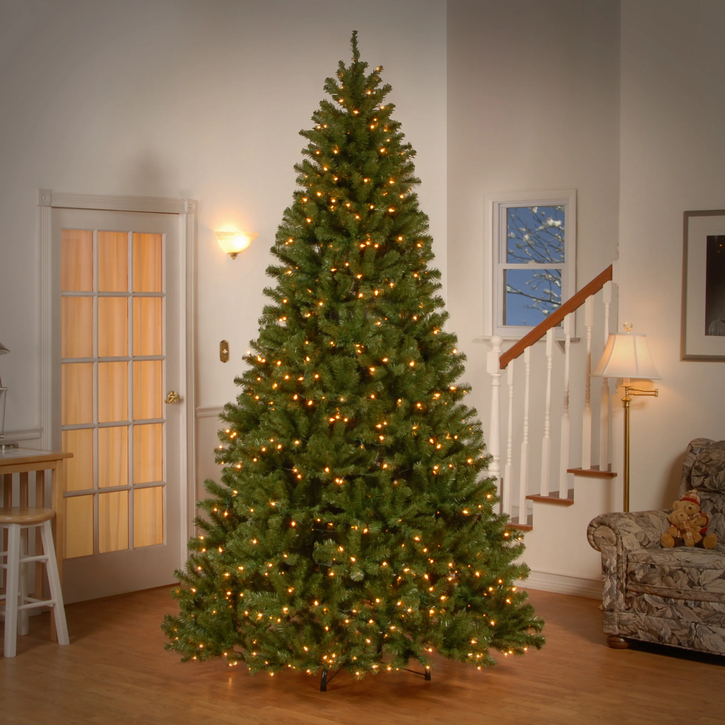 National Tree Company 9 ft. North Valley Spruce Hinged Tree with 700 Clear Lights - 9 Foot - 9 Foot - Green 2 National Tree Company 9 ft. North Valley Spruce Hinged Tree with 700 Clear Lights - 9 Foot - 9 Foot - Green