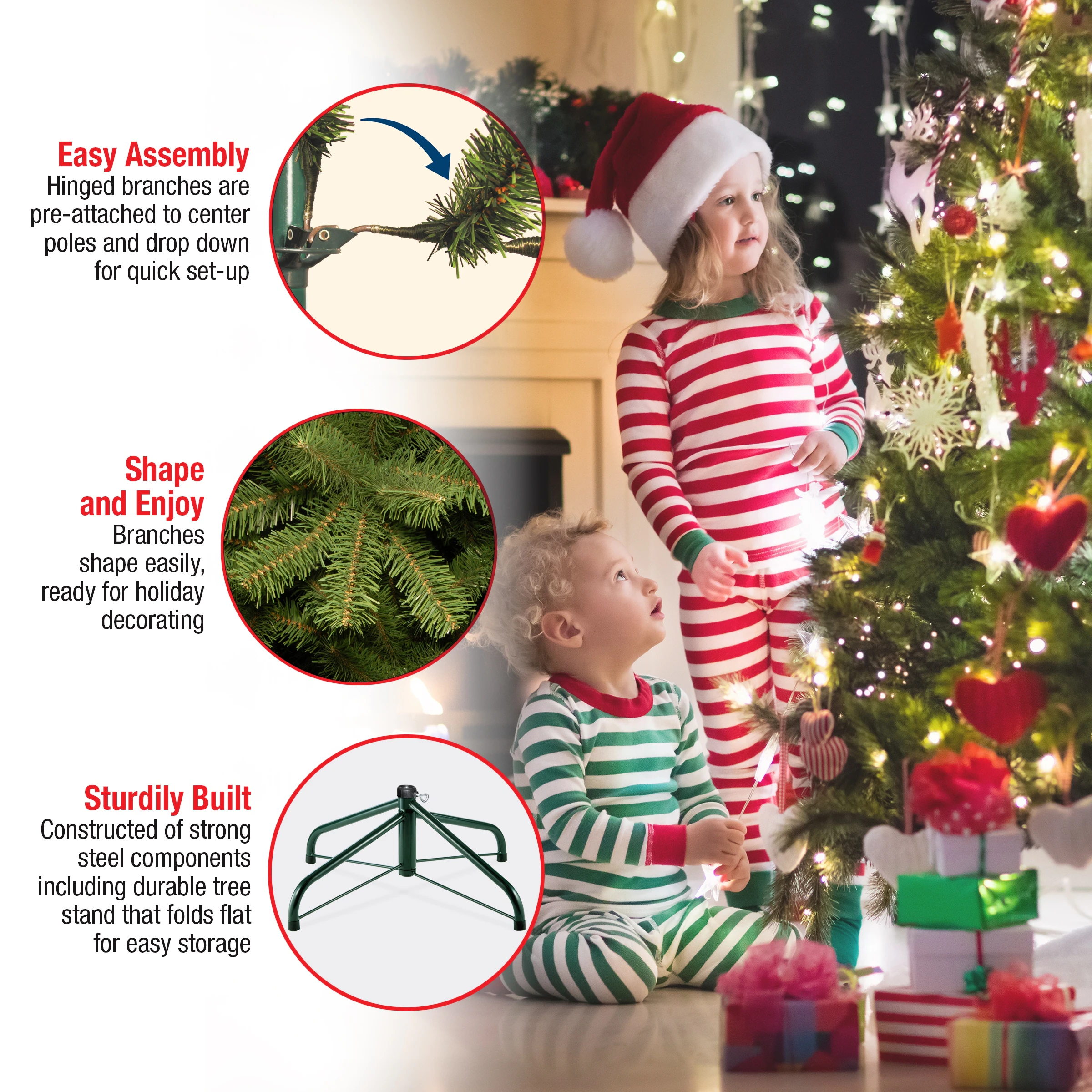 National Tree Company 9 ft. North Valley Spruce Hinged Tree with 700 Clear Lights - 9 Foot - 9 Foot - Green 7 National Tree Company 9 ft. North Valley Spruce Hinged Tree with 700 Clear Lights - 9 Foot - 9 Foot - Green