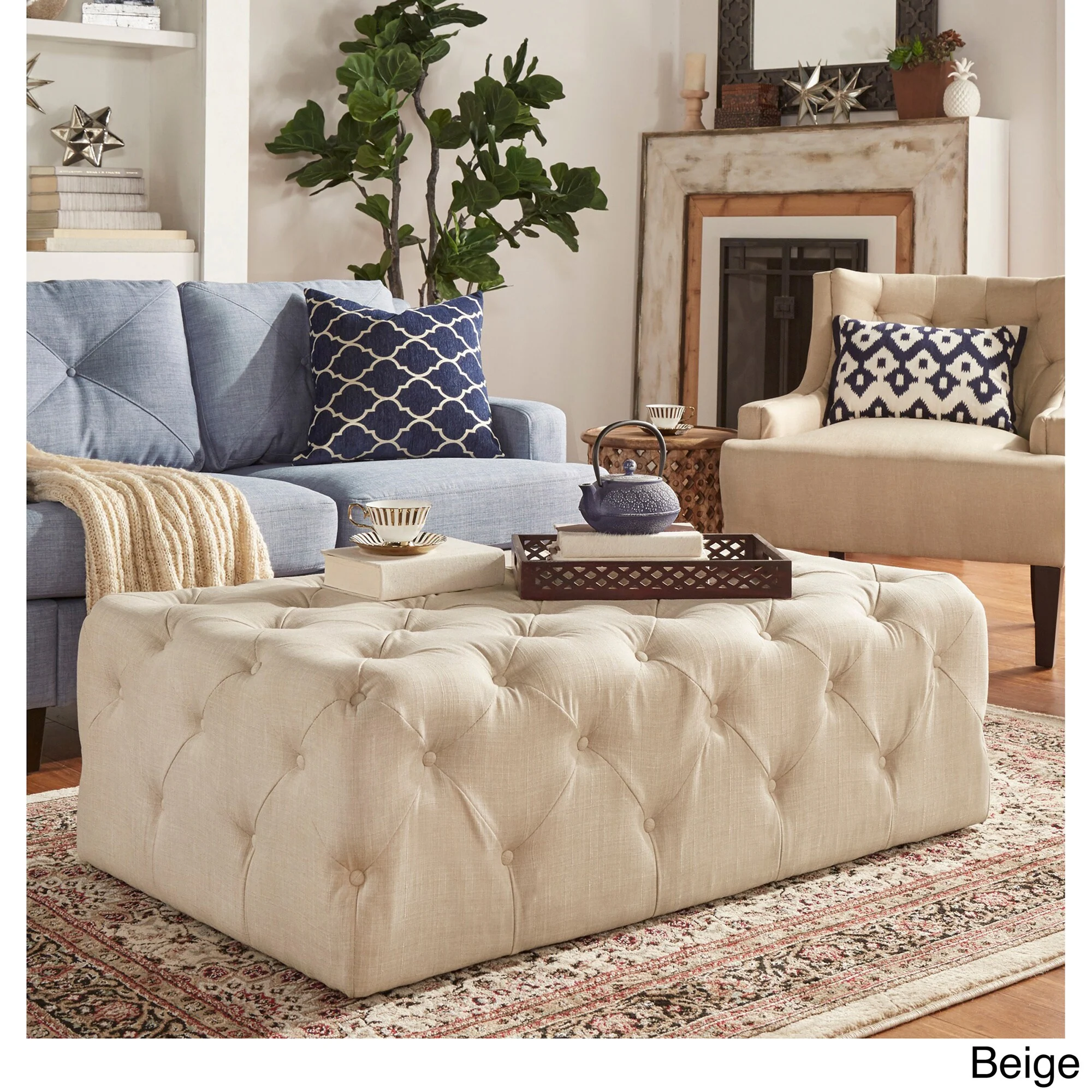 iNSPIRE Q Artisan Knightsbridge Rectangular Tufted Ottoman with Casters 7 iNSPIRE Q Artisan Knightsbridge Rectangular Tufted Ottoman with Casters