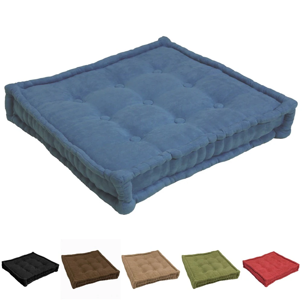 25-inch Microsuede Square Tufted Floor Pillow 5 25-inch Microsuede Square Tufted Floor Pillow