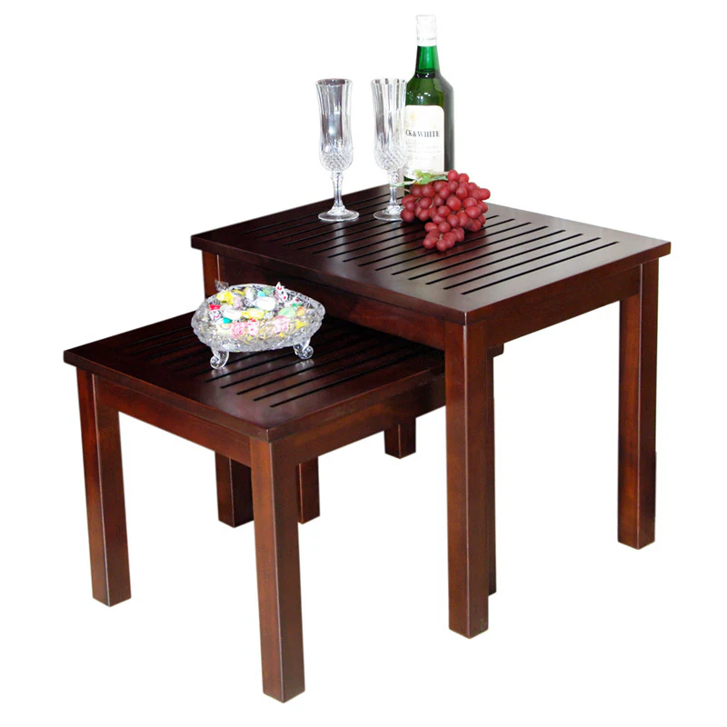 Handmade D-Art Dark Brown Mahogany Nesting Table Set (Indonesia) - Dark Brown 2 Handmade D-Art Dark Brown Mahogany Nesting Table Set (Indonesia) - Dark Brown