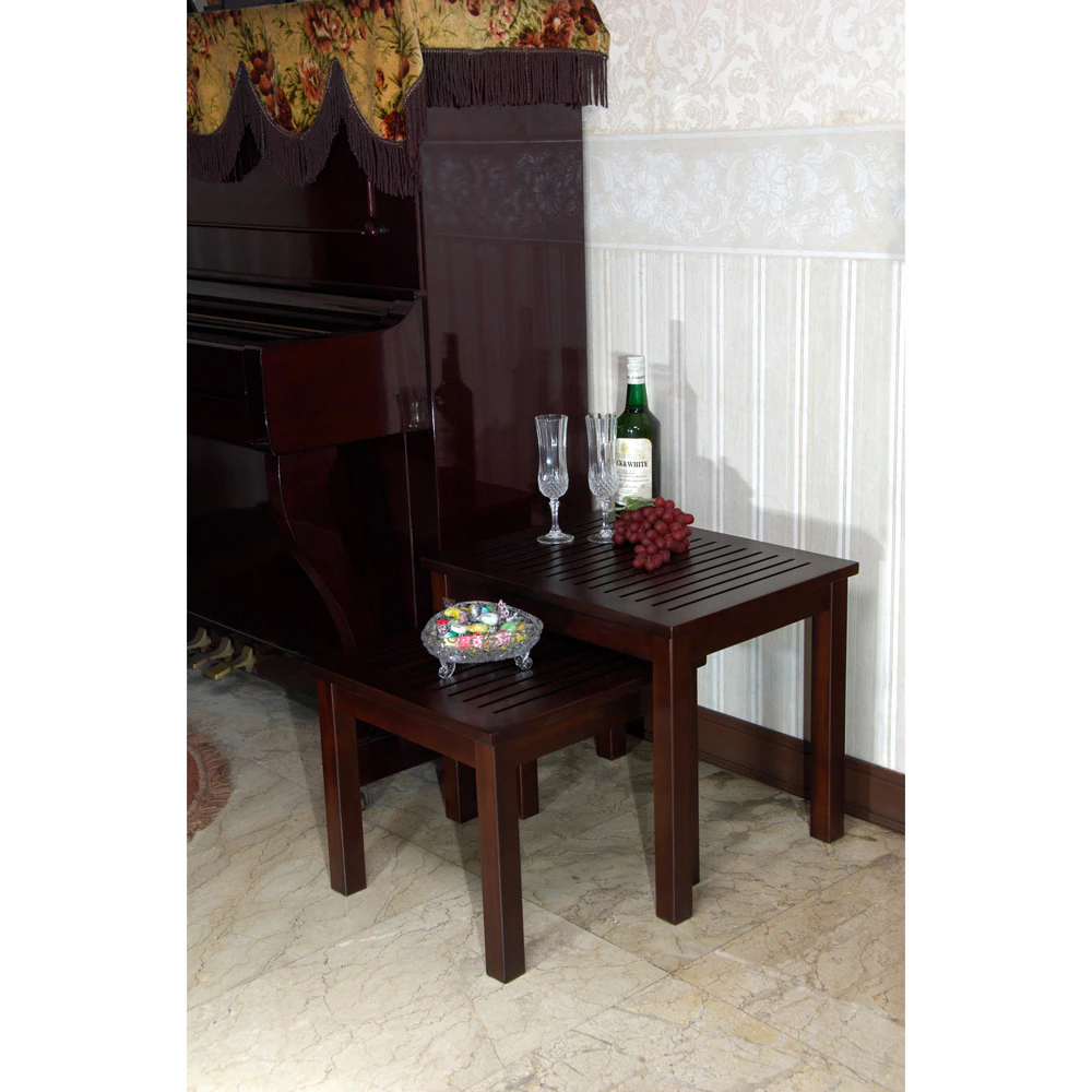 Handmade D-Art Dark Brown Mahogany Nesting Table Set (Indonesia) - Dark Brown 3 Handmade D-Art Dark Brown Mahogany Nesting Table Set (Indonesia) - Dark Brown