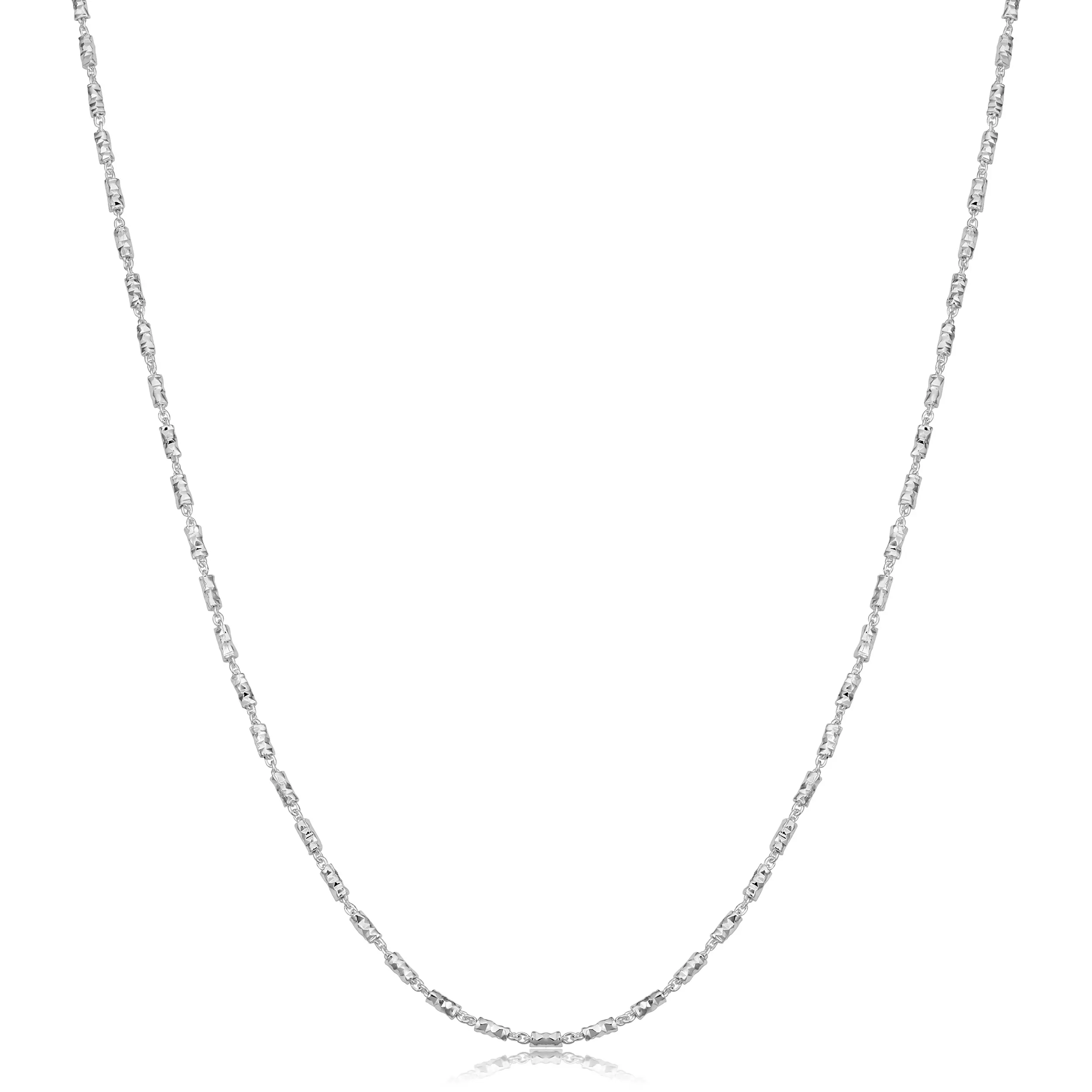 Fremada Sterling Silver 1.5-mm Diamond-cut Bar Link Necklace (16 - 36 inches)