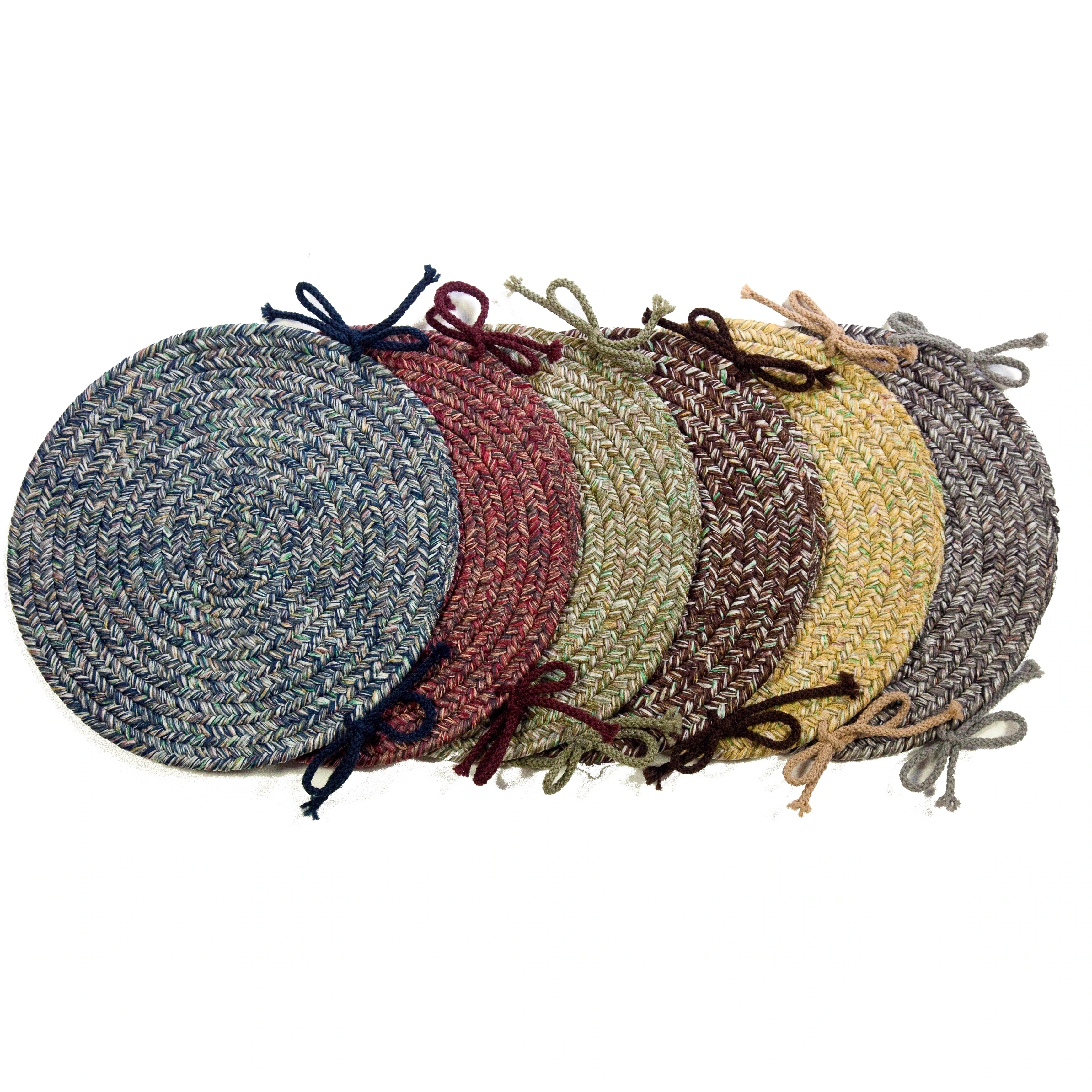 Rhody Rug Sandi Reversible Braided Chair Pads (Set of 4) 2 Rhody Rug Sandi Reversible Braided Chair Pads (Set of 4)