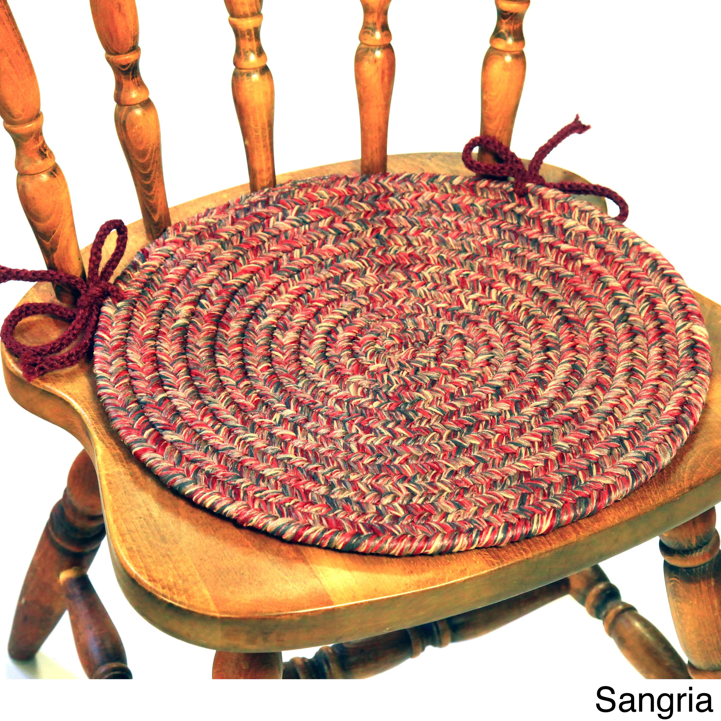 Rhody Rug Sandi Reversible Braided Chair Pads (Set of 4) 3 Rhody Rug Sandi Reversible Braided Chair Pads (Set of 4)