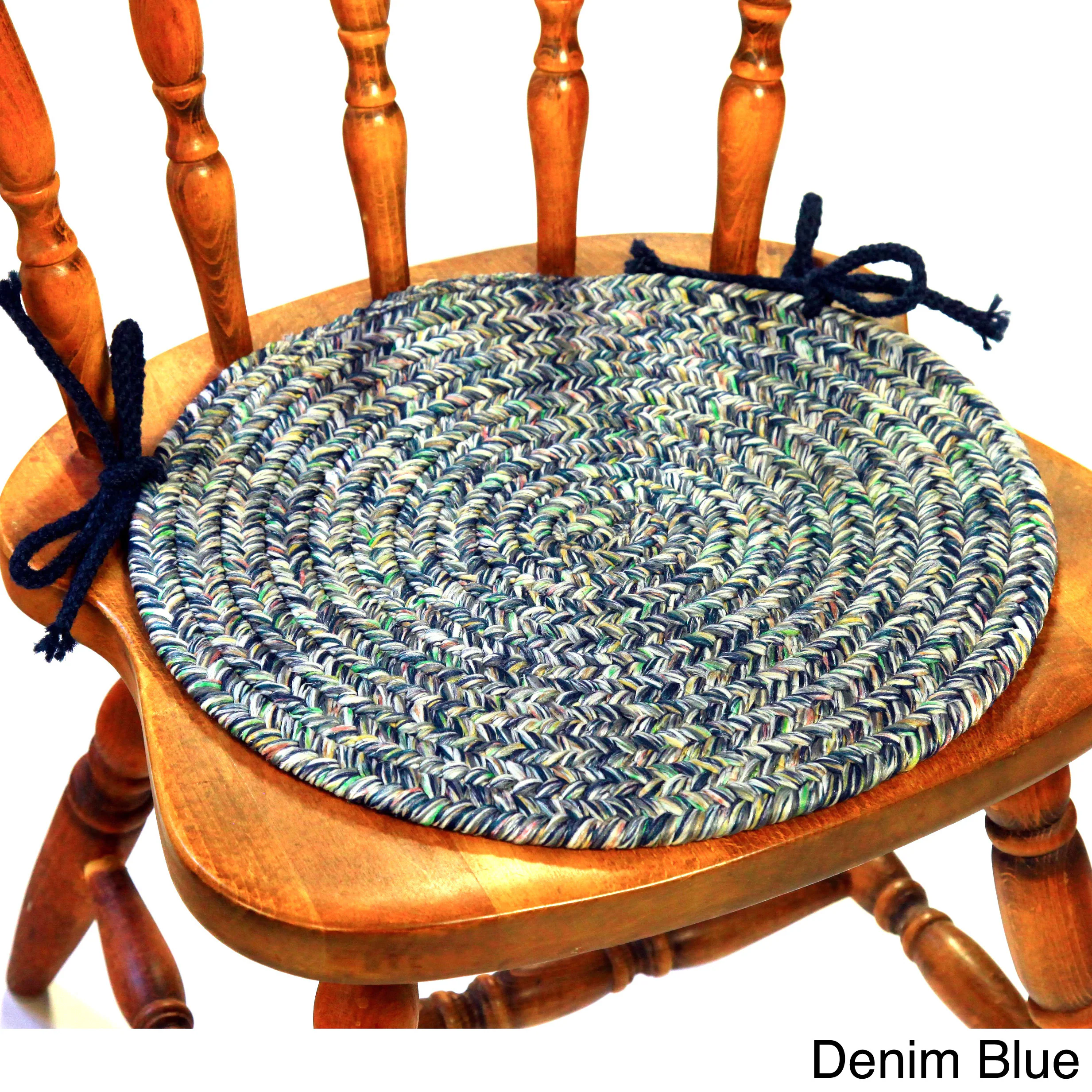 Rhody Rug Sandi Reversible Braided Chair Pads (Set of 4) 4 Rhody Rug Sandi Reversible Braided Chair Pads (Set of 4)