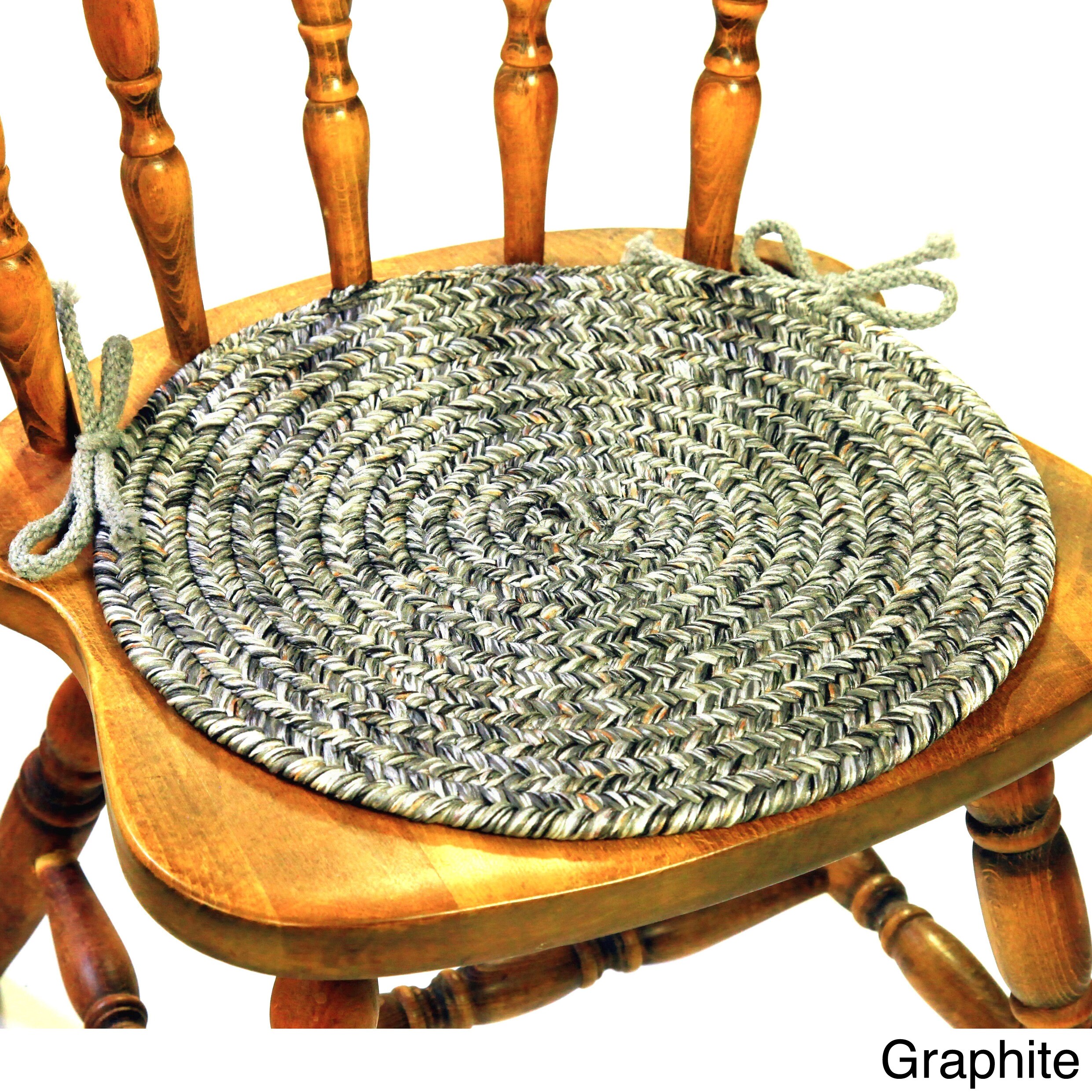 Rhody Rug Sandi Reversible Braided Chair Pads (Set of 4) 6 Rhody Rug Sandi Reversible Braided Chair Pads (Set of 4)