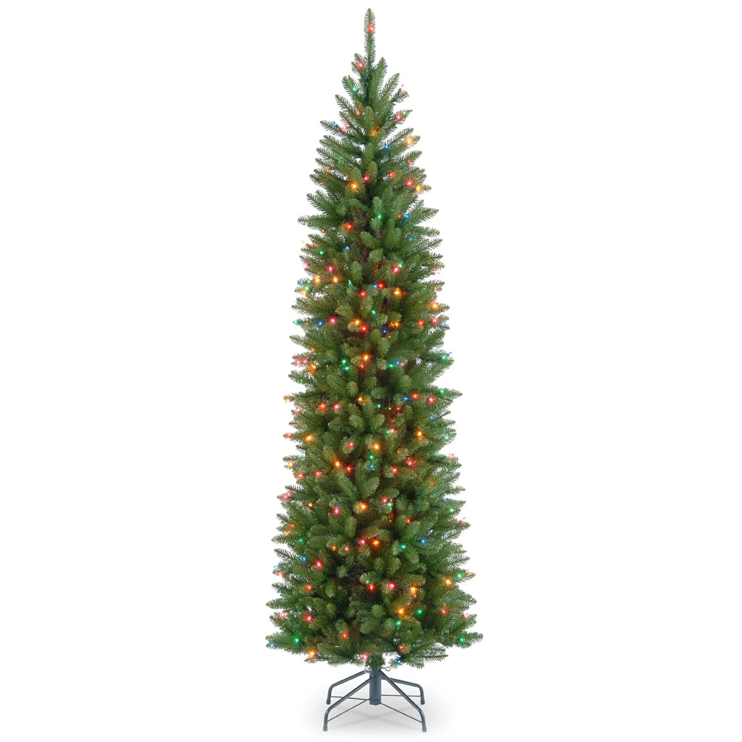 National Tree Company 7.5 ft.Kingswood Fir Pre-lit Pencil Tree - 7.5 Foot - 7.5 Foot - Green 2 National Tree Company 7.5 ft.Kingswood Fir Pre-lit Pencil Tree - 7.5 Foot - 7.5 Foot - Green