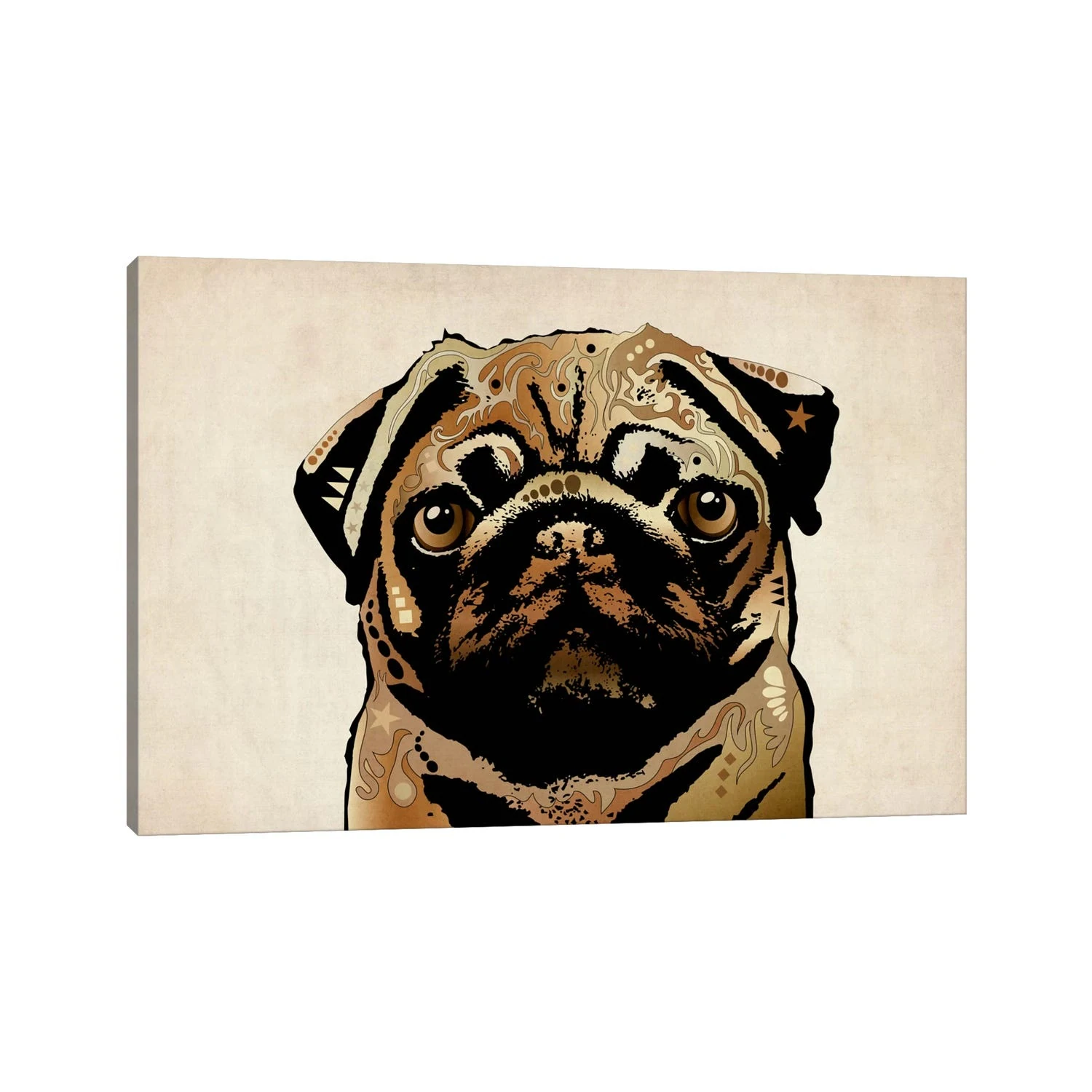 iCanvas "Pug Dog" by Michael Tompsett Canvas Print 1 iCanvas "Pug Dog" by Michael Tompsett Canvas Print