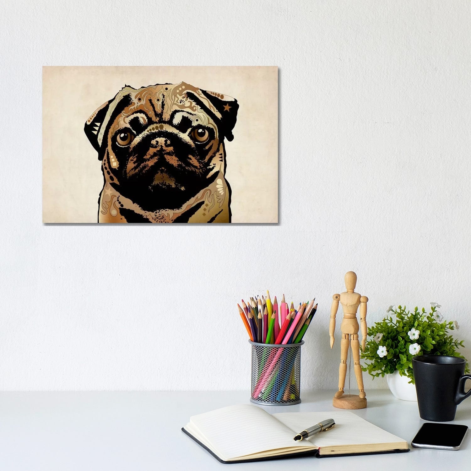 iCanvas "Pug Dog" by Michael Tompsett Canvas Print 5 iCanvas "Pug Dog" by Michael Tompsett Canvas Print