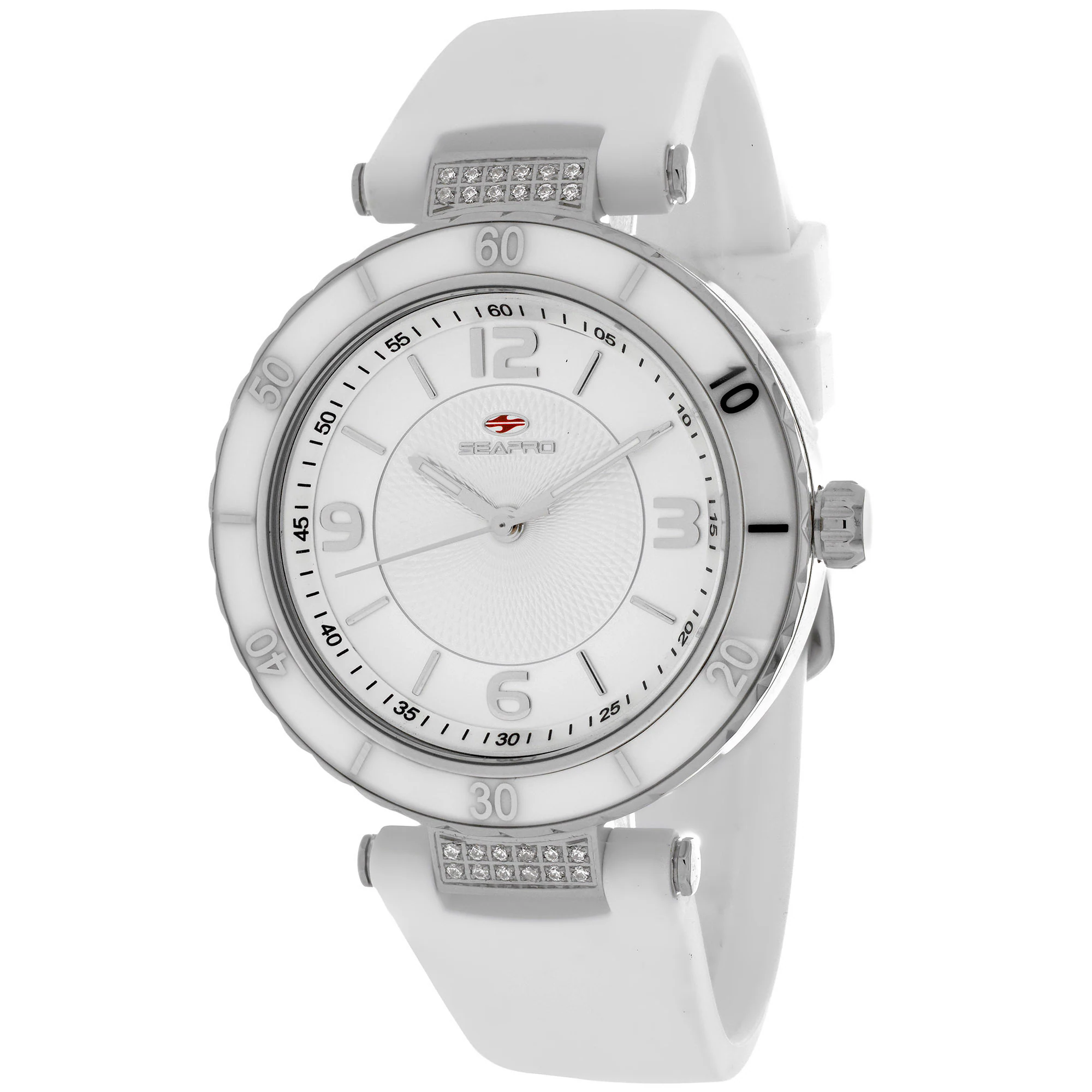 Seapro Women's SP6410 Seductive Round White Strap Watch - Seapro Women's Seductive Watch