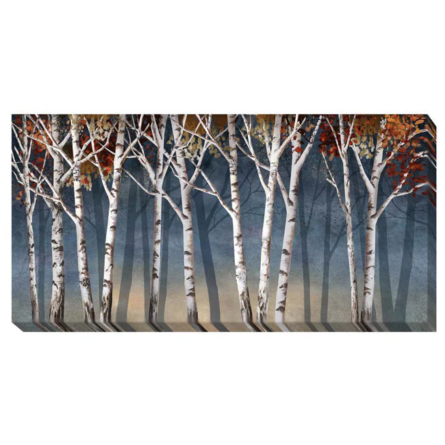 Conrad Knutsen 'Birch Shadows' Canvas Art - Multi - 18 x 36