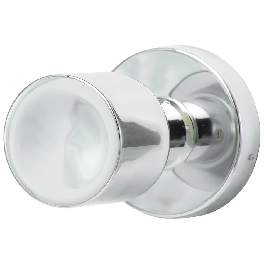 Sure-Loc Polished Chrome Modern Round Doorknob - Passage Function w/Keyed Deadbolt, Polished Chrome