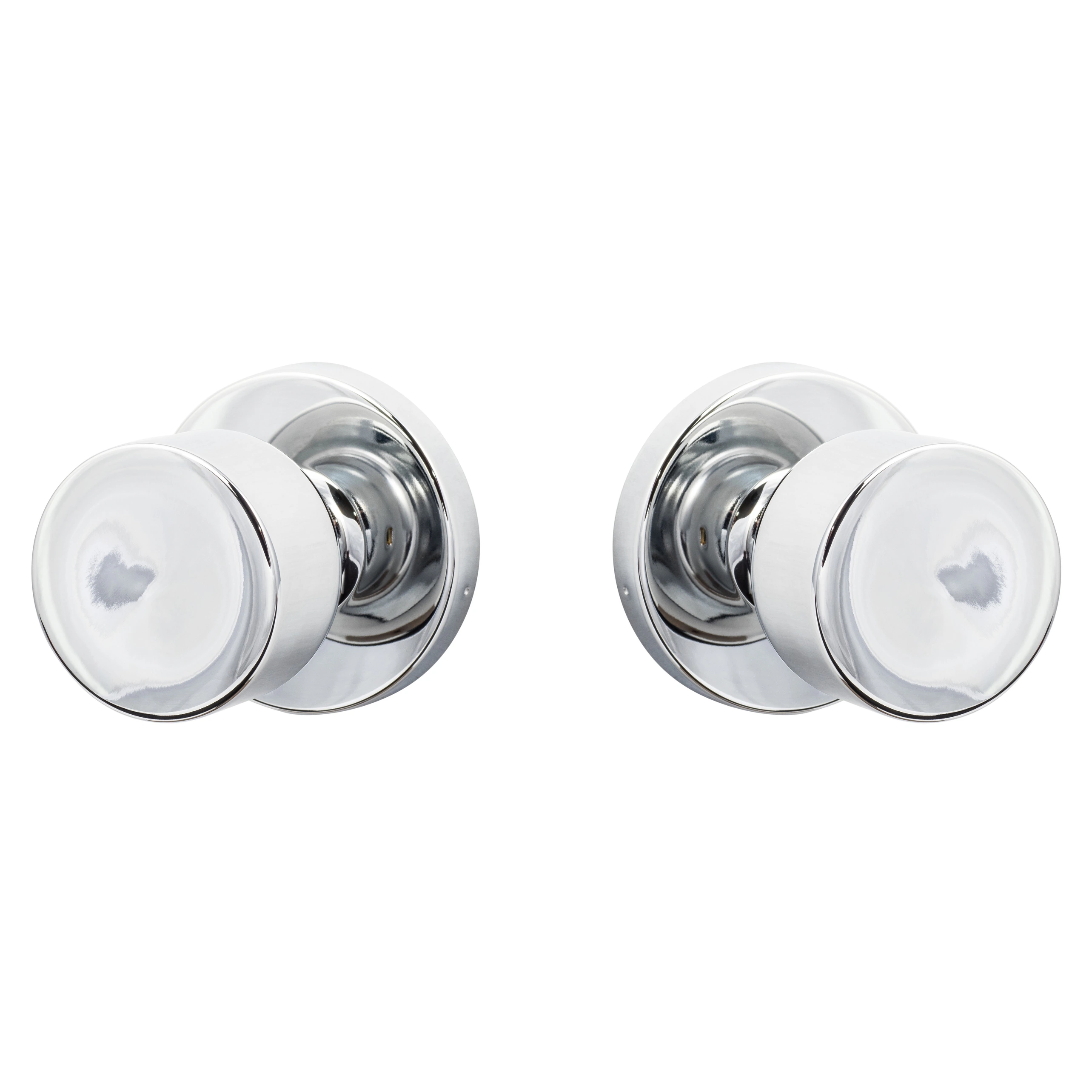 Sure-Loc Polished Chrome Modern Round Doorknob - Passage Function w/Keyed Deadbolt, Polished Chrome