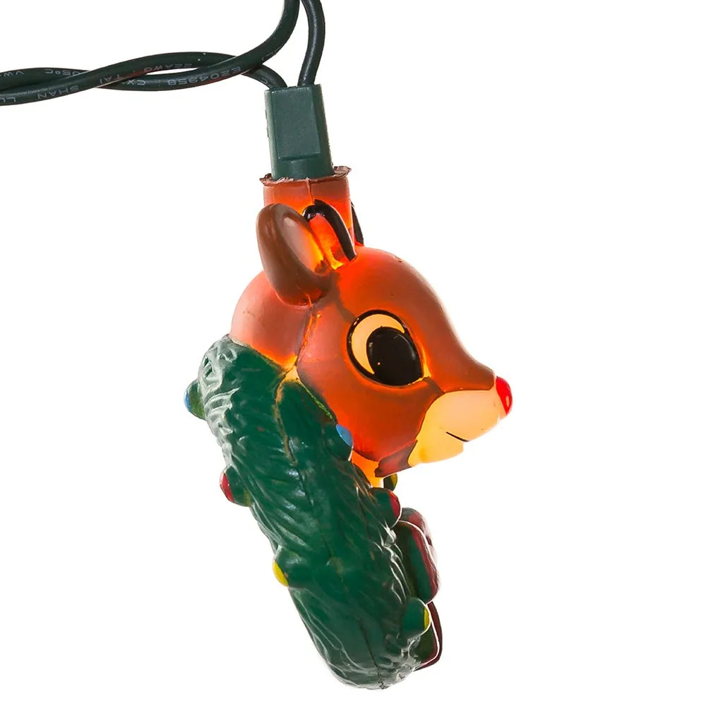 Kurt Adler 10-Light Rudolph Head with Wreath Light Set - Multi 4 Kurt Adler 10-Light Rudolph Head with Wreath Light Set - Multi