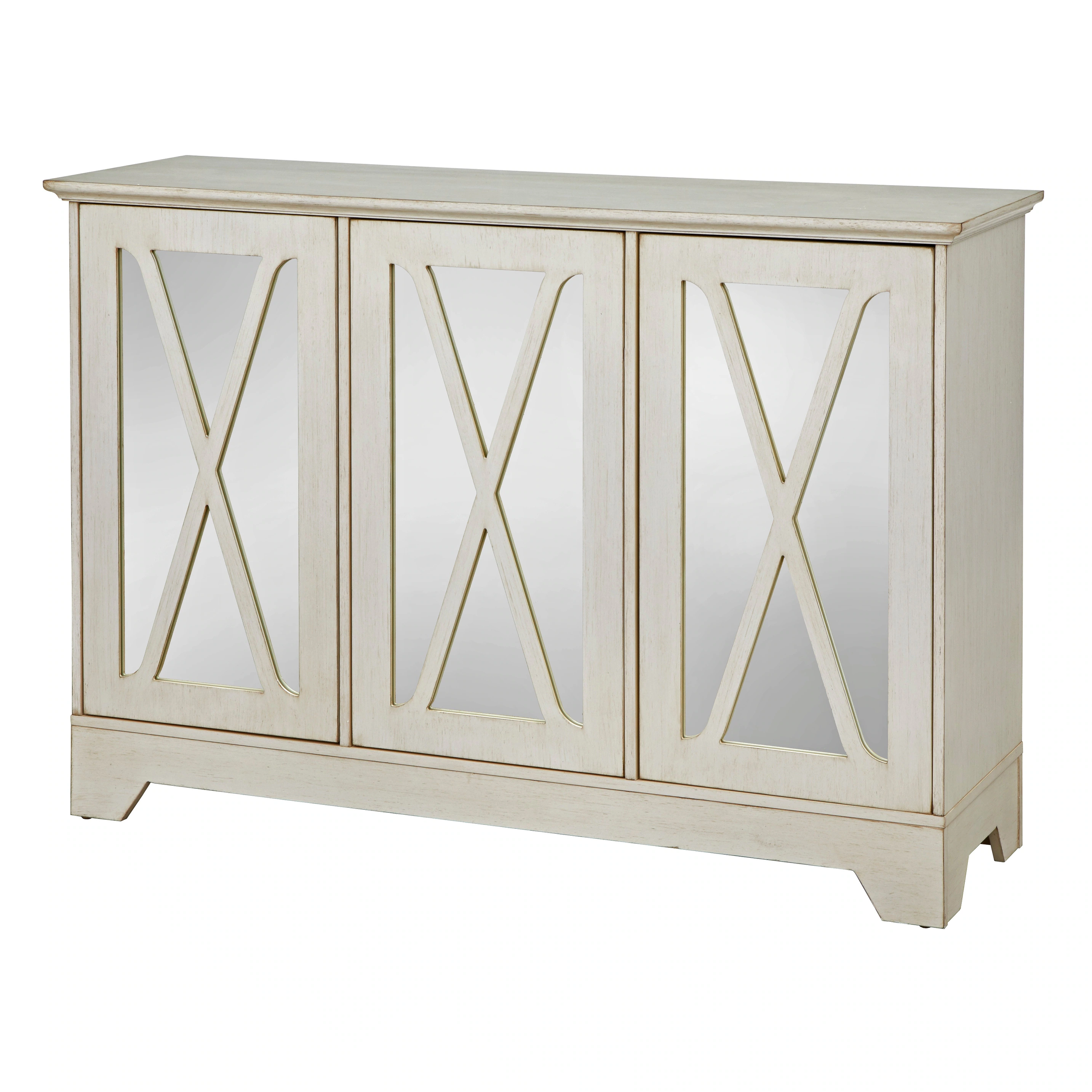 Simple Living Reflections Mirrored Front Buffet/ Console - Antique White 15 Simple Living Reflections Mirrored Front Buffet/ Console - Antique White