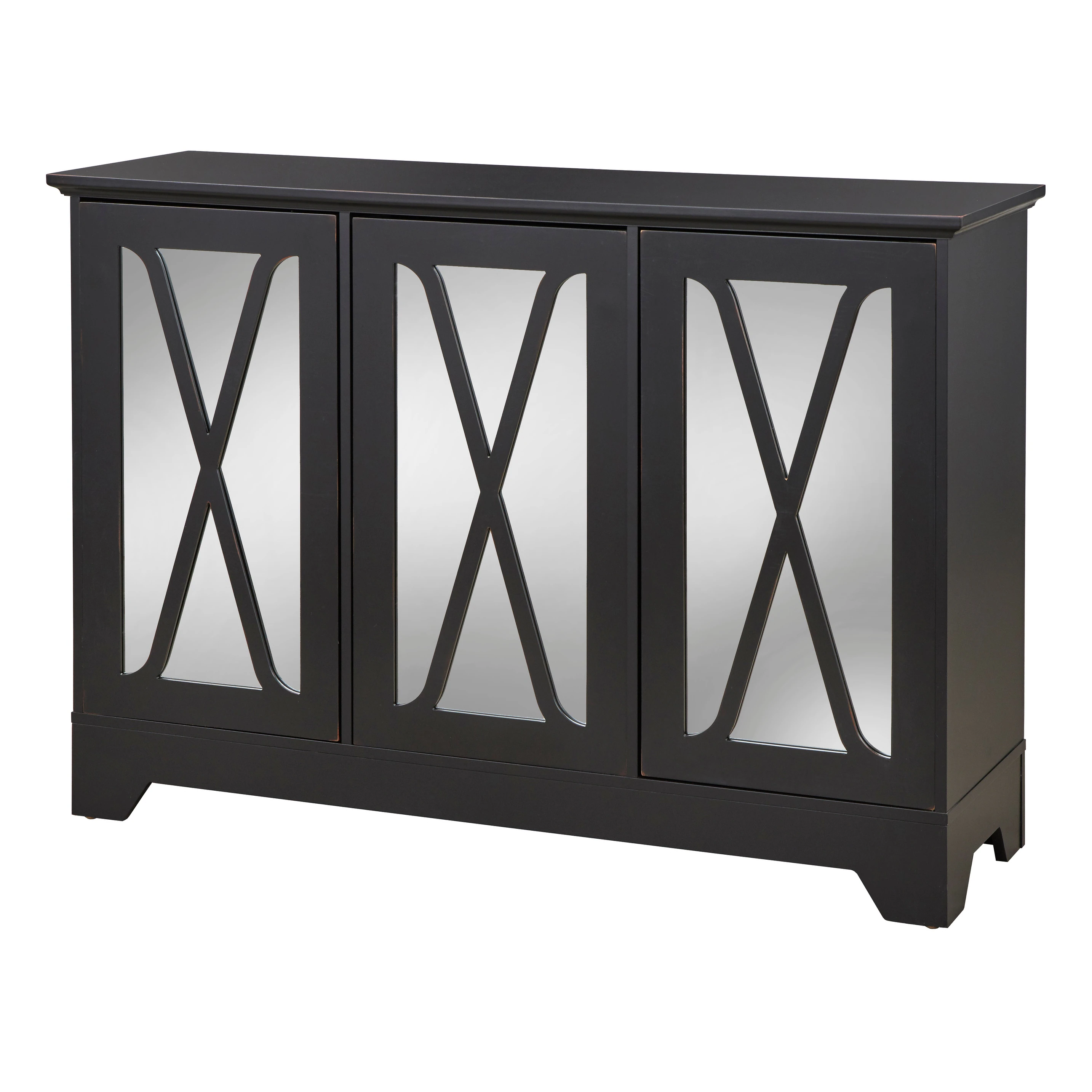 Simple Living Reflections Mirrored Front Buffet/ Console - Antique White 8 Simple Living Reflections Mirrored Front Buffet/ Console - Antique White