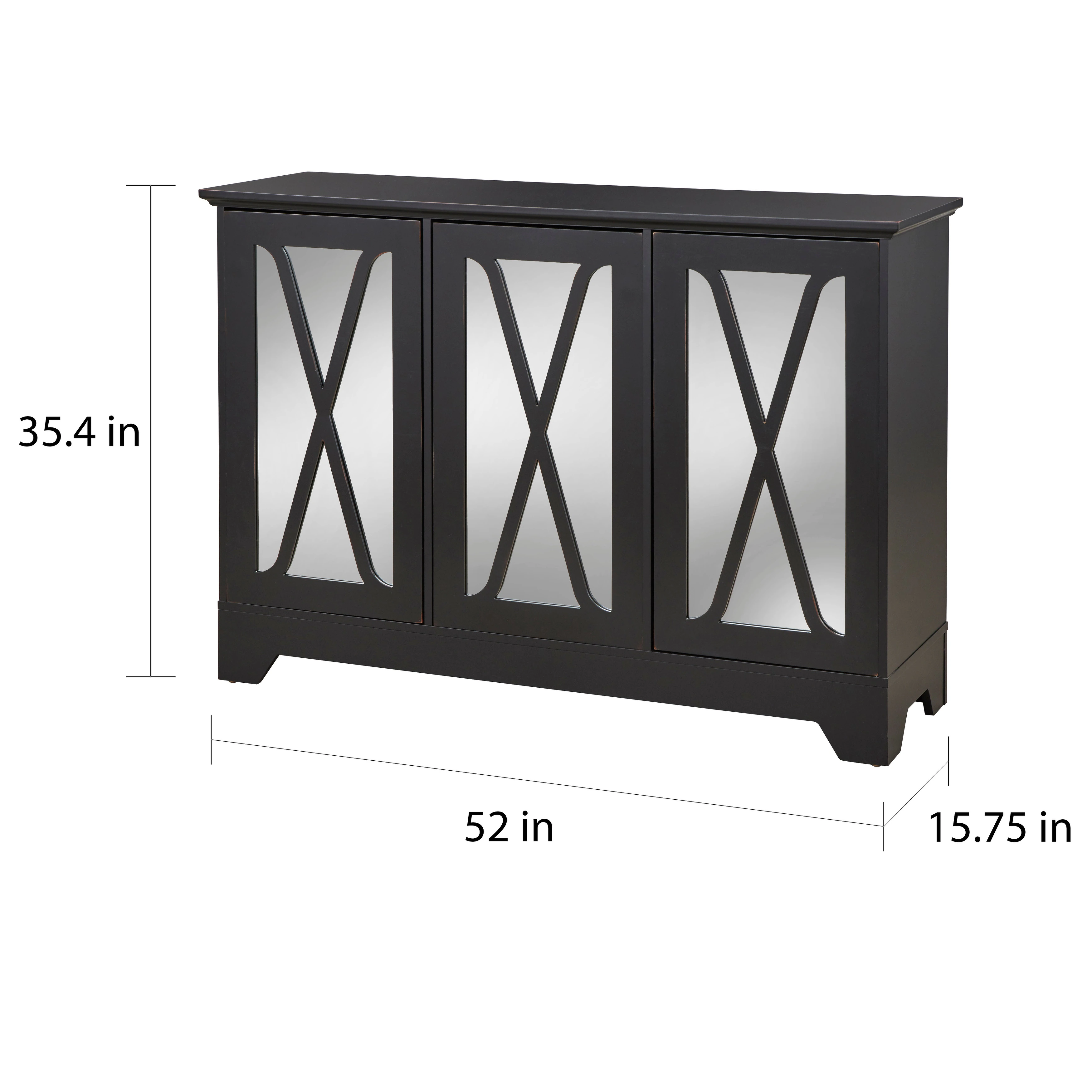 Simple Living Reflections Mirrored Front Buffet/ Console - Antique White 9 Simple Living Reflections Mirrored Front Buffet/ Console - Antique White