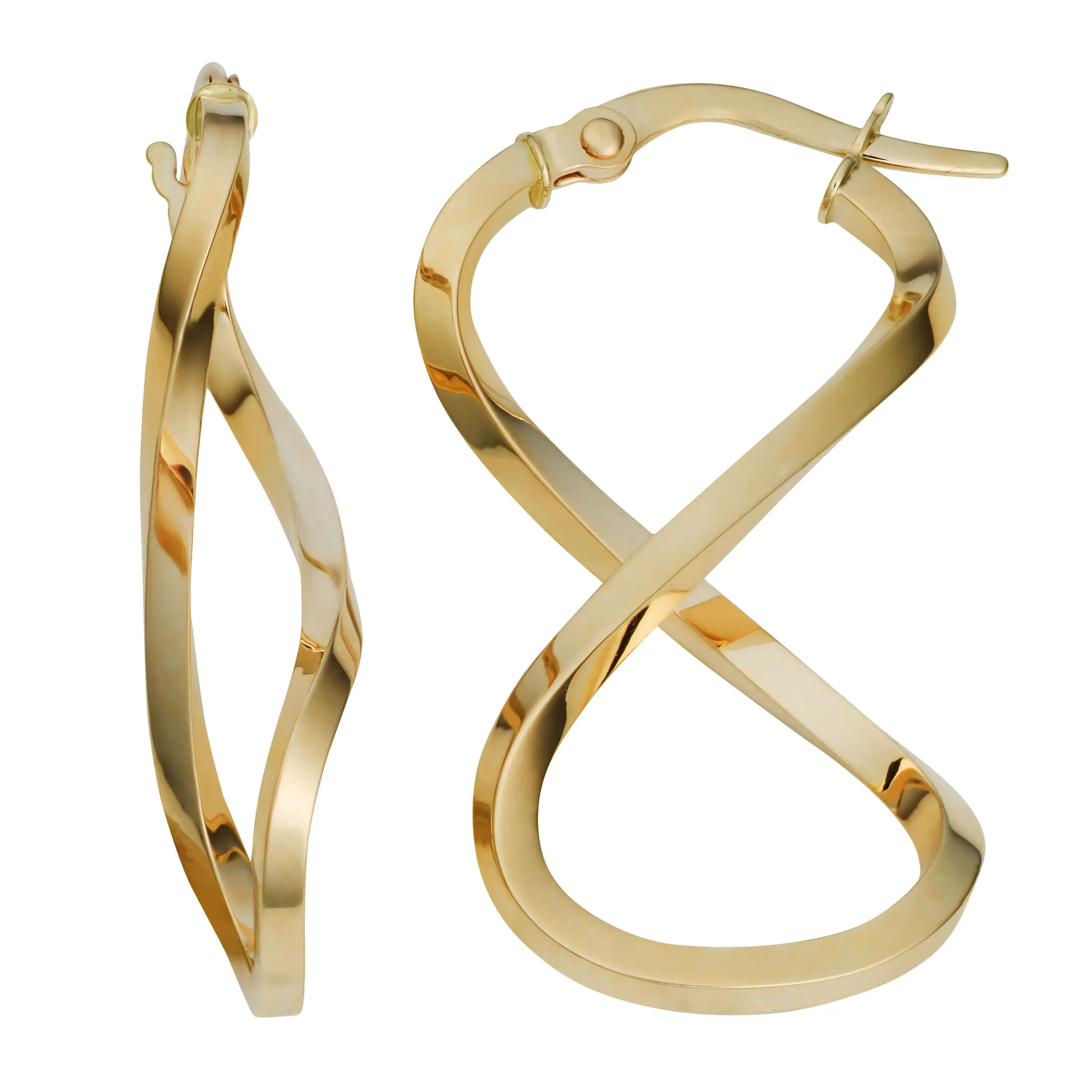 Fremada 10k Yellow Gold Infinity Hoop Earrings - Yellow 1 Fremada 10k Yellow Gold Infinity Hoop Earrings - Yellow