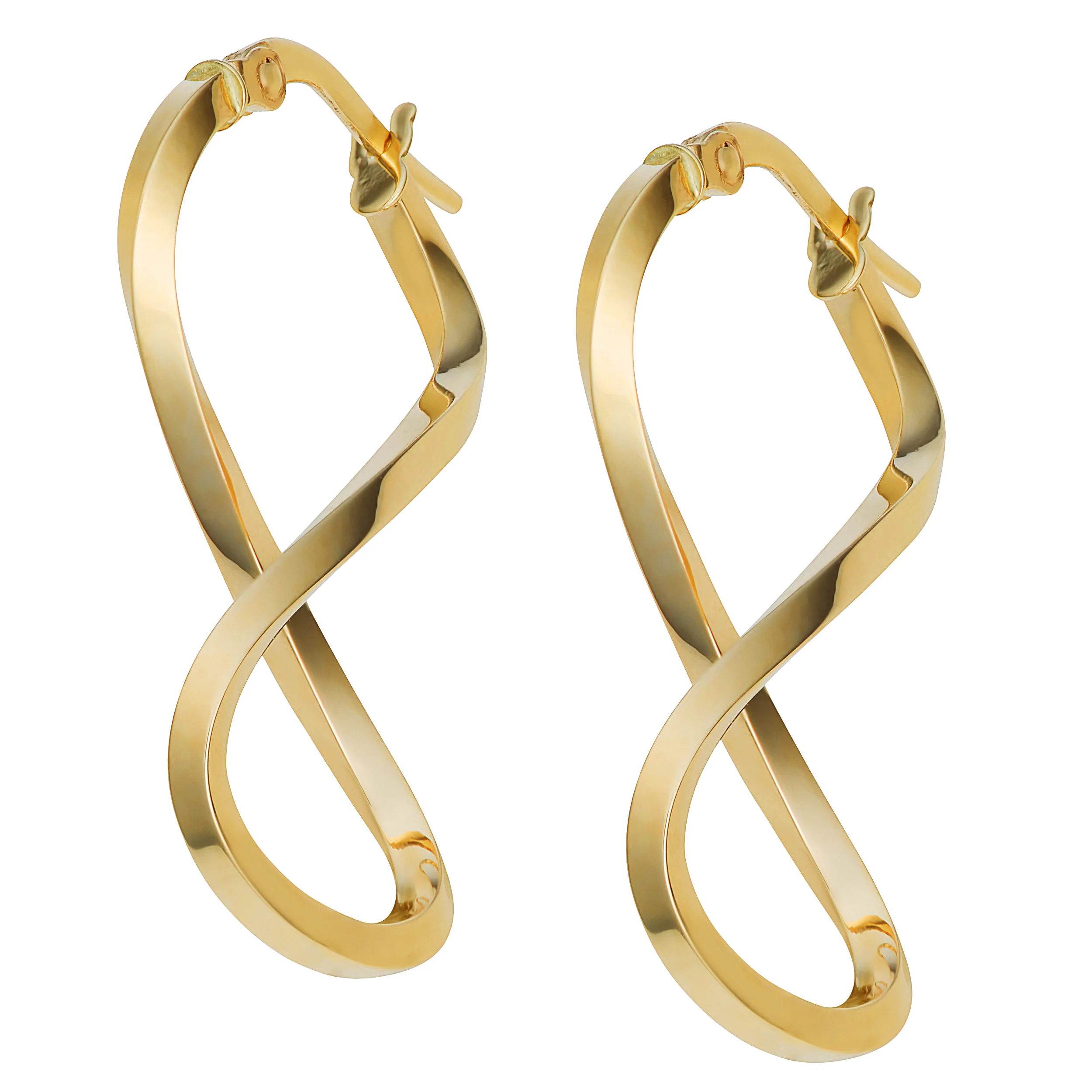 Fremada 10k Yellow Gold Infinity Hoop Earrings - Yellow 3 Fremada 10k Yellow Gold Infinity Hoop Earrings - Yellow