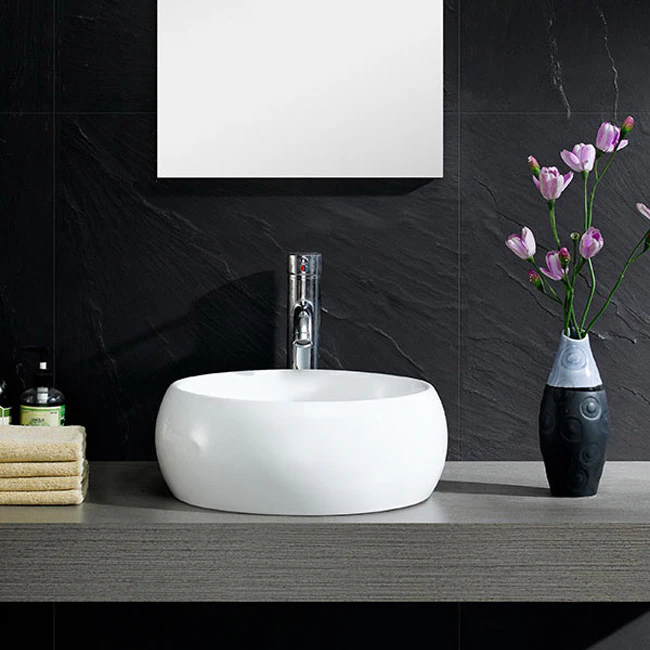 Fine Fixtures Vitreous China Bulging Round Vessel Sink - White