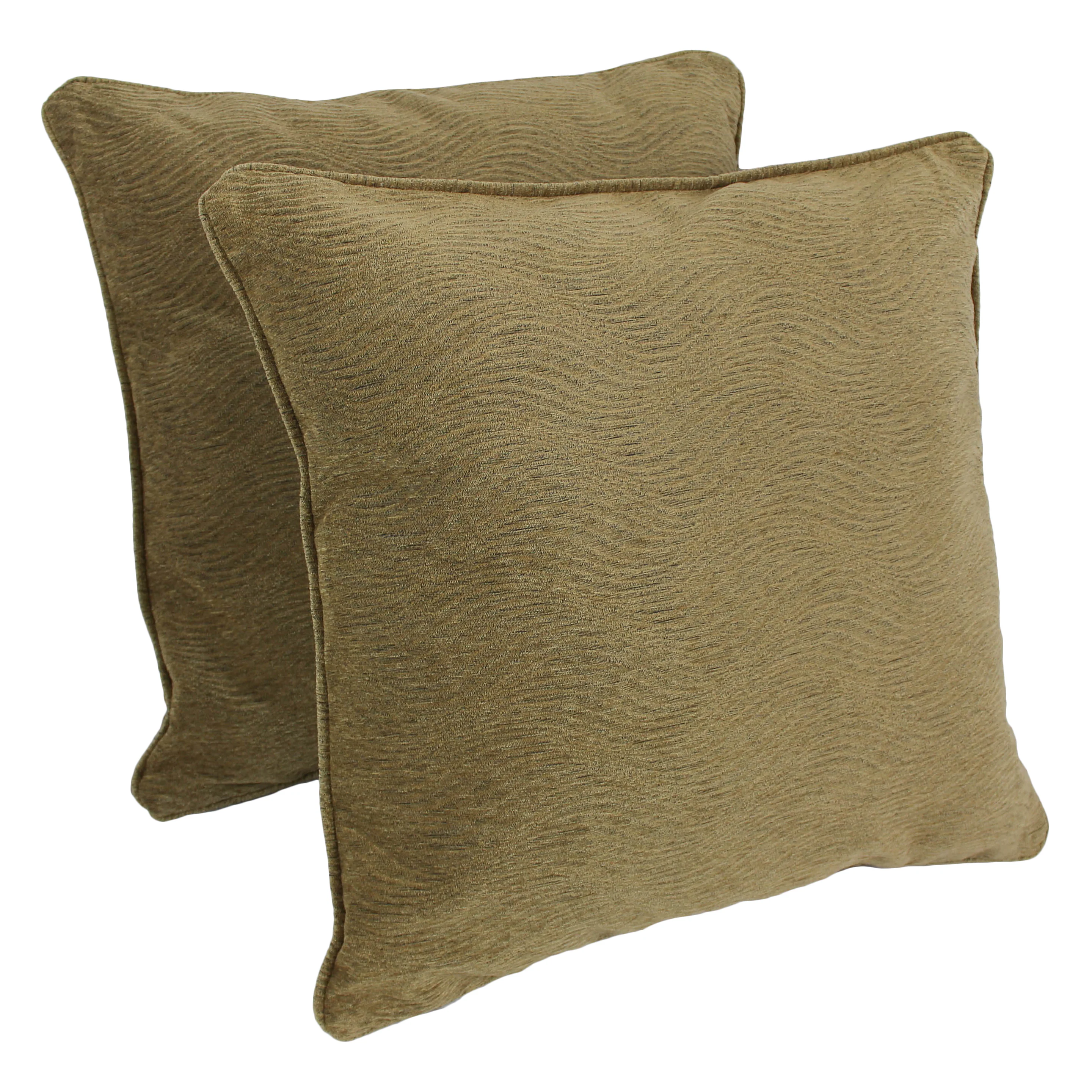 Blazing Needles 25-inch Champagne Chenille Square Throw Pillows (Set of 2) - 25 x 25