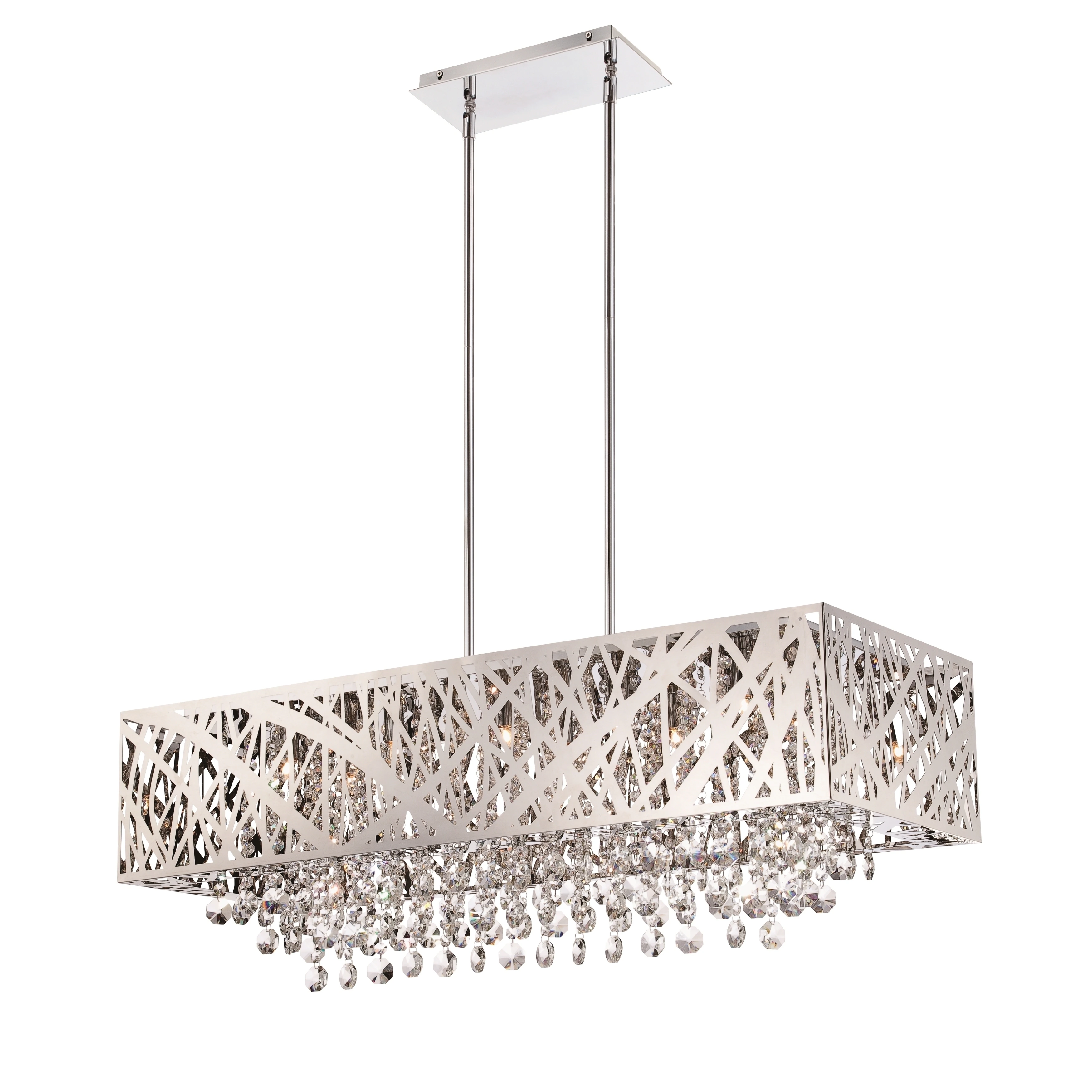 Lite Source Benedetta 10-light Pendant - Silver - Chrome, Clear crystal 1 Lite Source Benedetta 10-light Pendant - Silver - Chrome, Clear crystal
