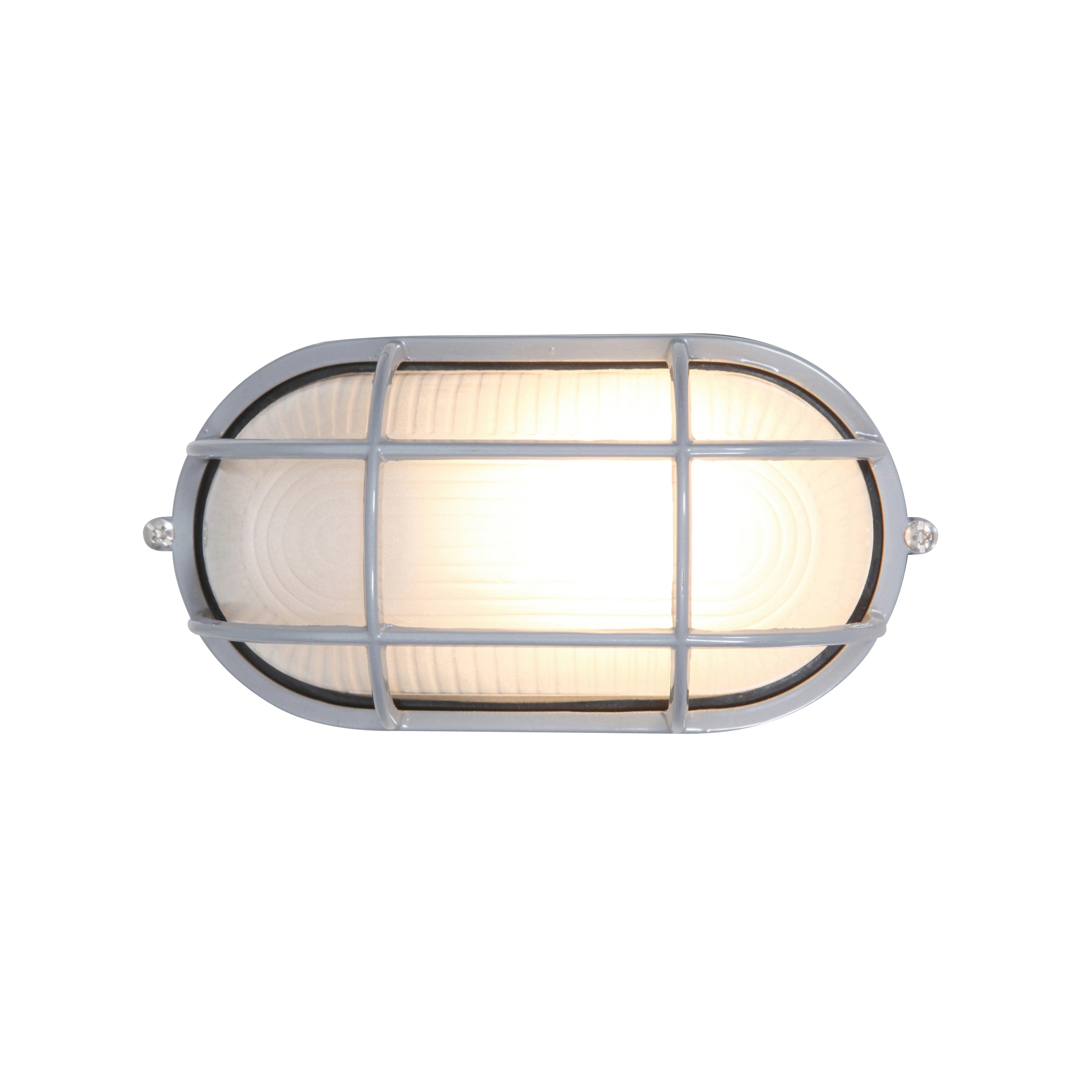 Access Lighting Nauticus Dual Mount - Wet Location Bulkhead - Satin Finish - Frosted Glass Shade - Incandescent - Silver