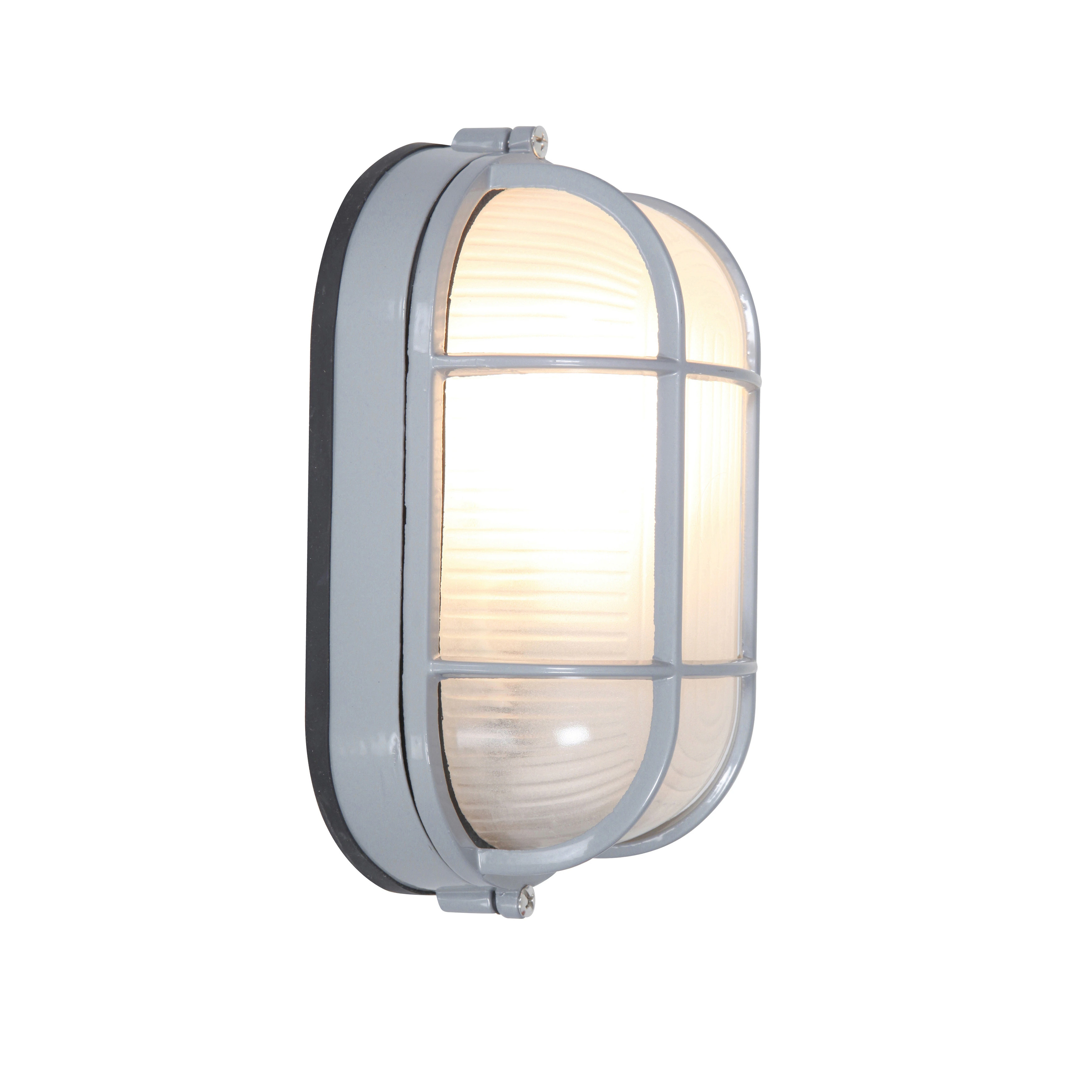Access Lighting Nauticus Dual Mount - Wet Location Bulkhead - Satin Finish - Frosted Glass Shade - Incandescent - Silver