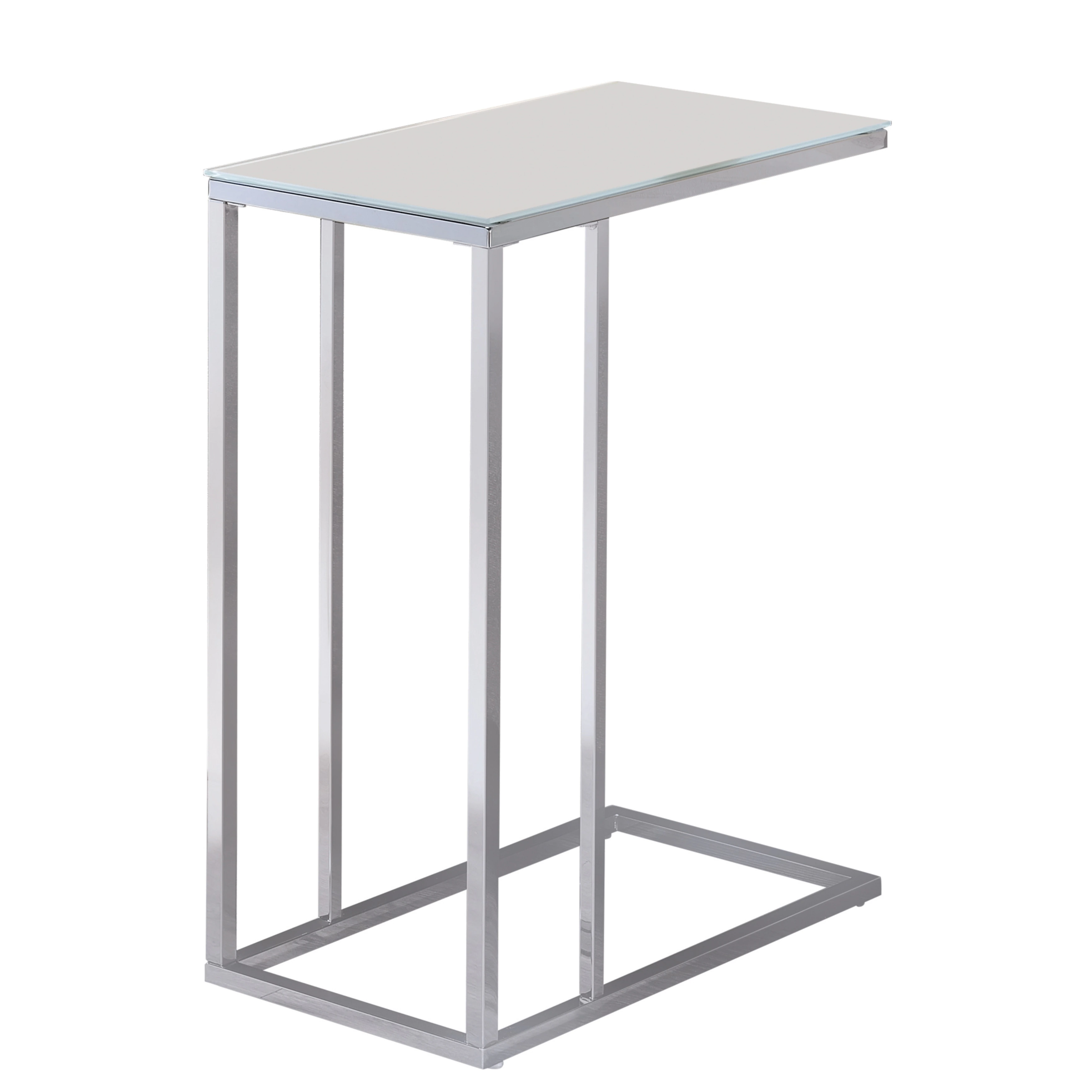 Sleek Design Snack Table with Frosted Tempered Glass Top - Snack Table