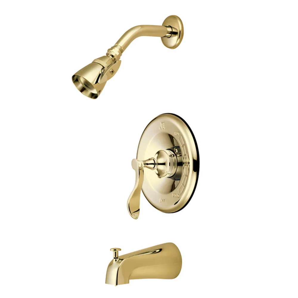Kingston Brass Modern Single-Handle Polished Brass Tub and Shower Faucet - Polished Brass 20 Kingston Brass Modern Single-Handle Polished Brass Tub and Shower Faucet - Polished Brass