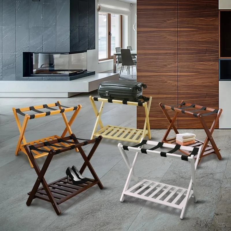 Hotel-style Luggage Rack with Shelf