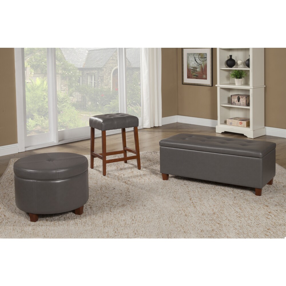 Porch & Den Rockwell Charcoal Grey Leatherette Round Storage Ottoman - Grey 10 Porch & Den Rockwell Charcoal Grey Leatherette Round Storage Ottoman - Grey