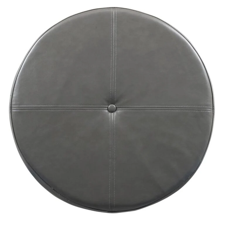 Porch & Den Rockwell Charcoal Grey Leatherette Round Storage Ottoman - Grey 6 Porch & Den Rockwell Charcoal Grey Leatherette Round Storage Ottoman - Grey