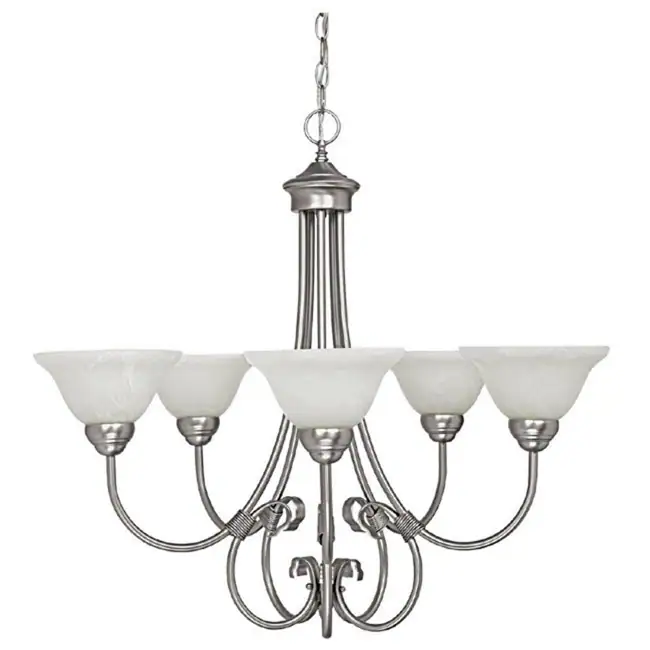 Hometown 5-light Matte Nickel Chandelier - Matte Nickel - Matte Nickel 4 Hometown 5-light Matte Nickel Chandelier - Matte Nickel - Matte Nickel