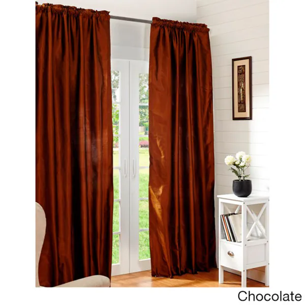 Dupioni Silk Rod Pocket 96-inch Curtain Panel - 42 x 96 10 Dupioni Silk Rod Pocket 96-inch Curtain Panel - 42 x 96