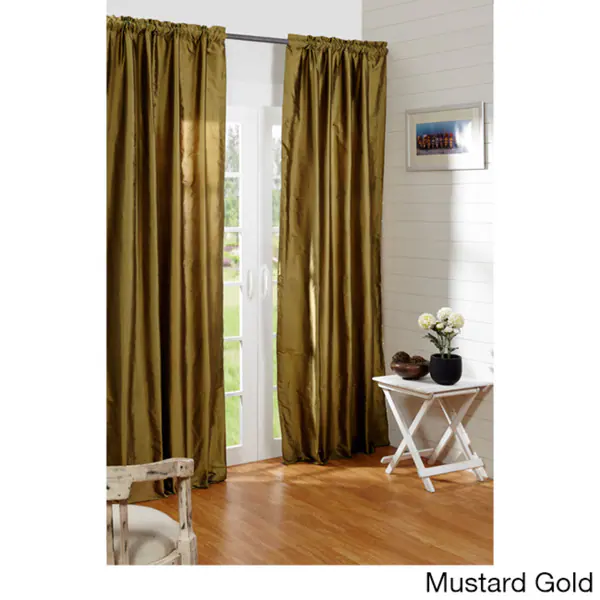 Dupioni Silk Rod Pocket 96-inch Curtain Panel - 42 x 96 15 Dupioni Silk Rod Pocket 96-inch Curtain Panel - 42 x 96