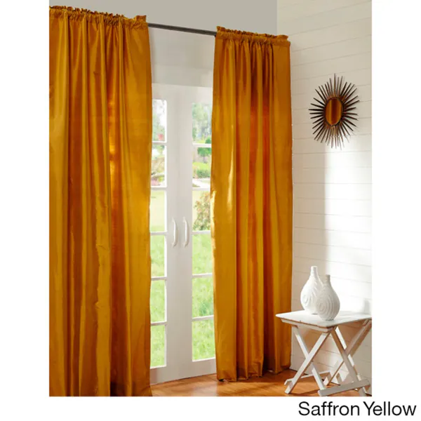 Dupioni Silk Rod Pocket 96-inch Curtain Panel - 42 x 96 3 Dupioni Silk Rod Pocket 96-inch Curtain Panel - 42 x 96