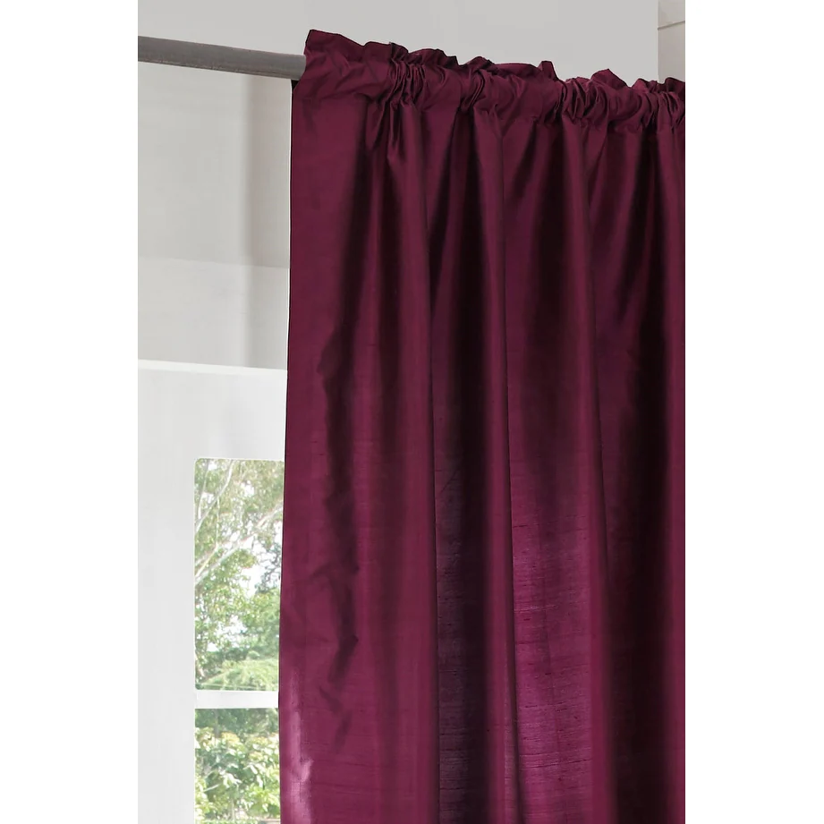 Dupioni Silk Rod Pocket 96-inch Curtain Panel - 42 x 96 30 Dupioni Silk Rod Pocket 96-inch Curtain Panel - 42 x 96