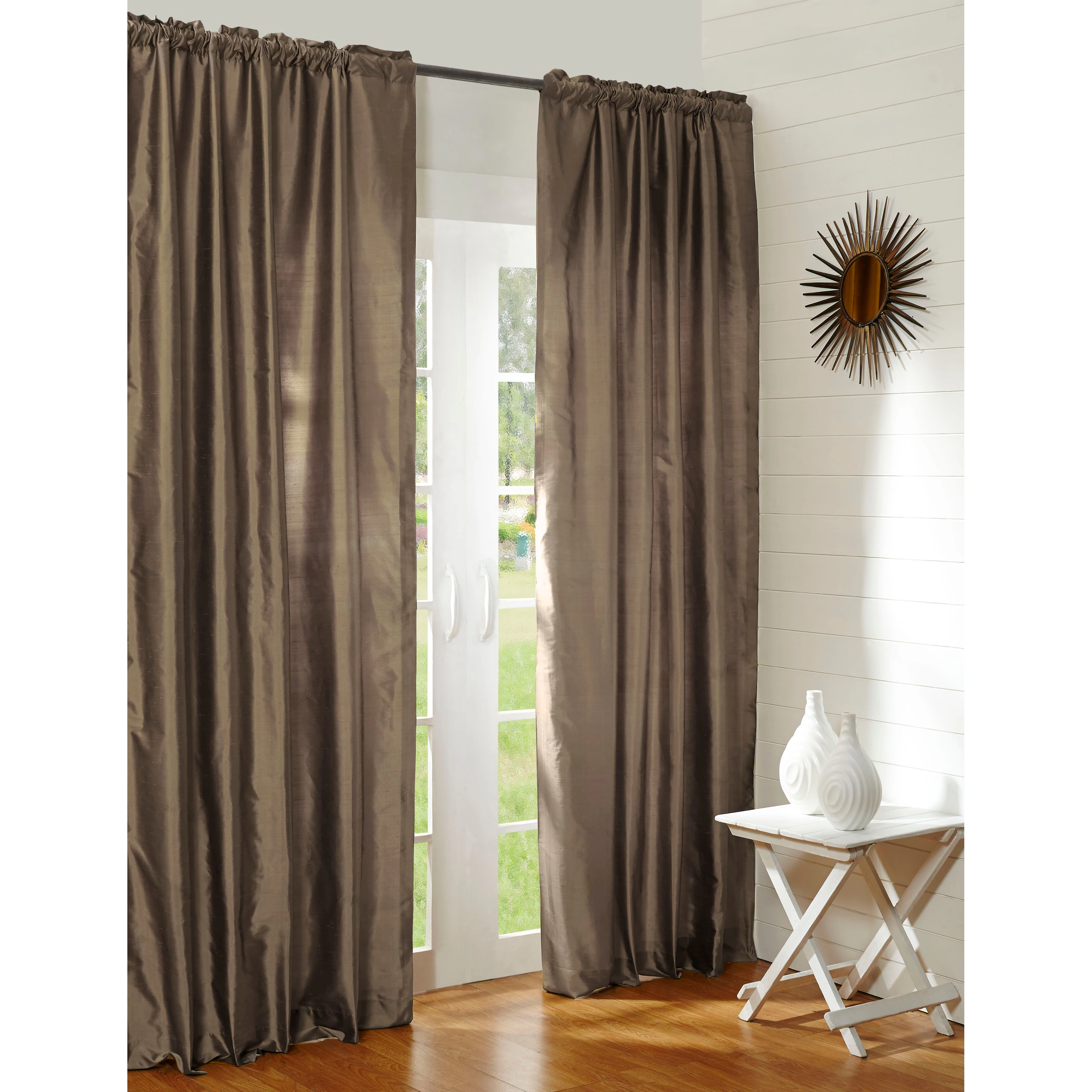 Dupioni Silk Rod Pocket 96-inch Curtain Panel - 42 x 96 31 Dupioni Silk Rod Pocket 96-inch Curtain Panel - 42 x 96
