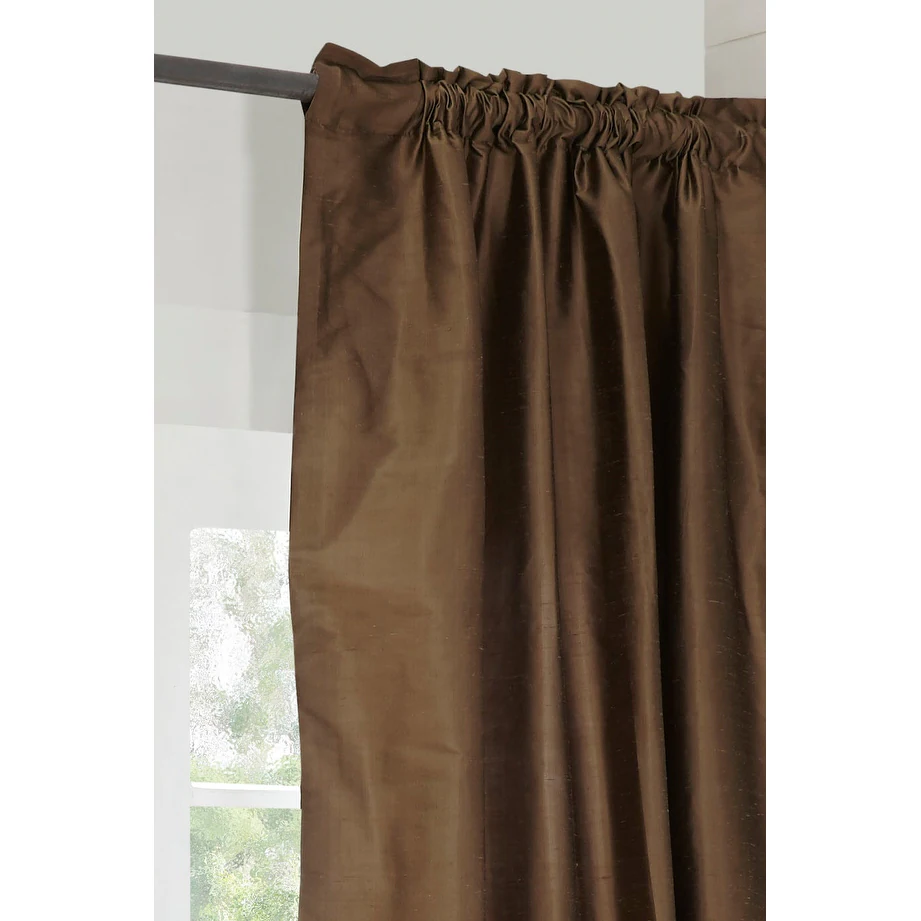 Dupioni Silk Rod Pocket 96-inch Curtain Panel - 42 x 96 33 Dupioni Silk Rod Pocket 96-inch Curtain Panel - 42 x 96