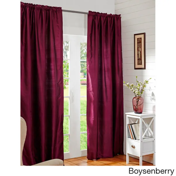 Dupioni Silk Rod Pocket 96-inch Curtain Panel - 42 x 96 4 Dupioni Silk Rod Pocket 96-inch Curtain Panel - 42 x 96