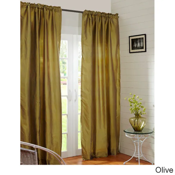 Dupioni Silk Rod Pocket 96-inch Curtain Panel - 42 x 96 9 Dupioni Silk Rod Pocket 96-inch Curtain Panel - 42 x 96